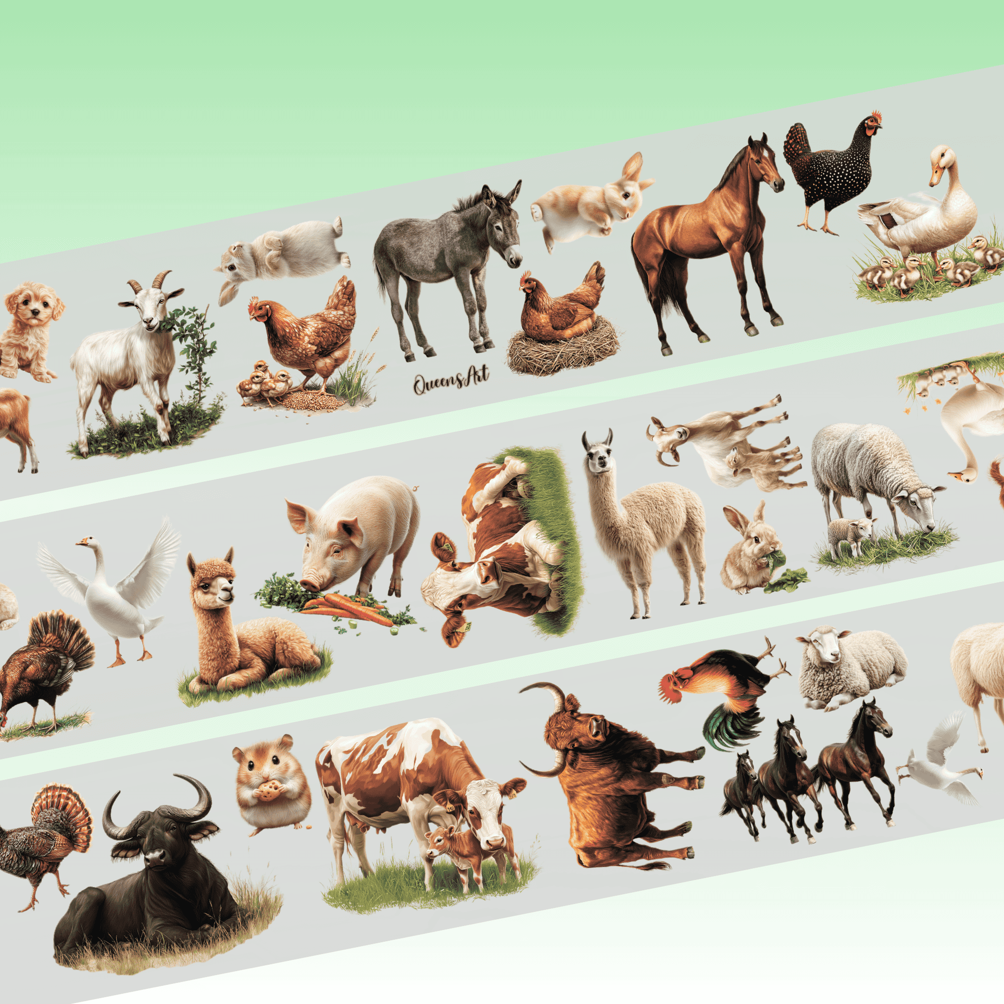 Queens Art Animals PET tape 8cm x 1.25m