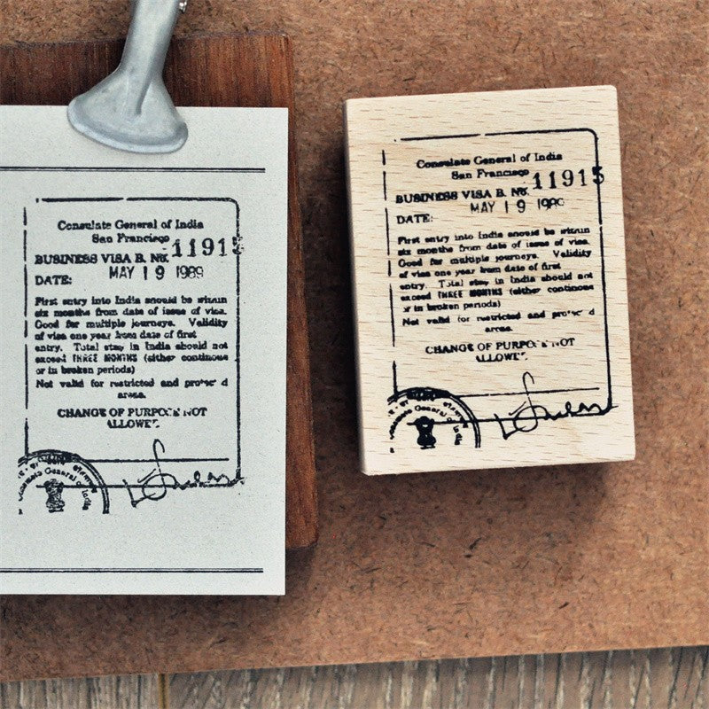 Collage Wooden Rubber Stamp - ViktaShop