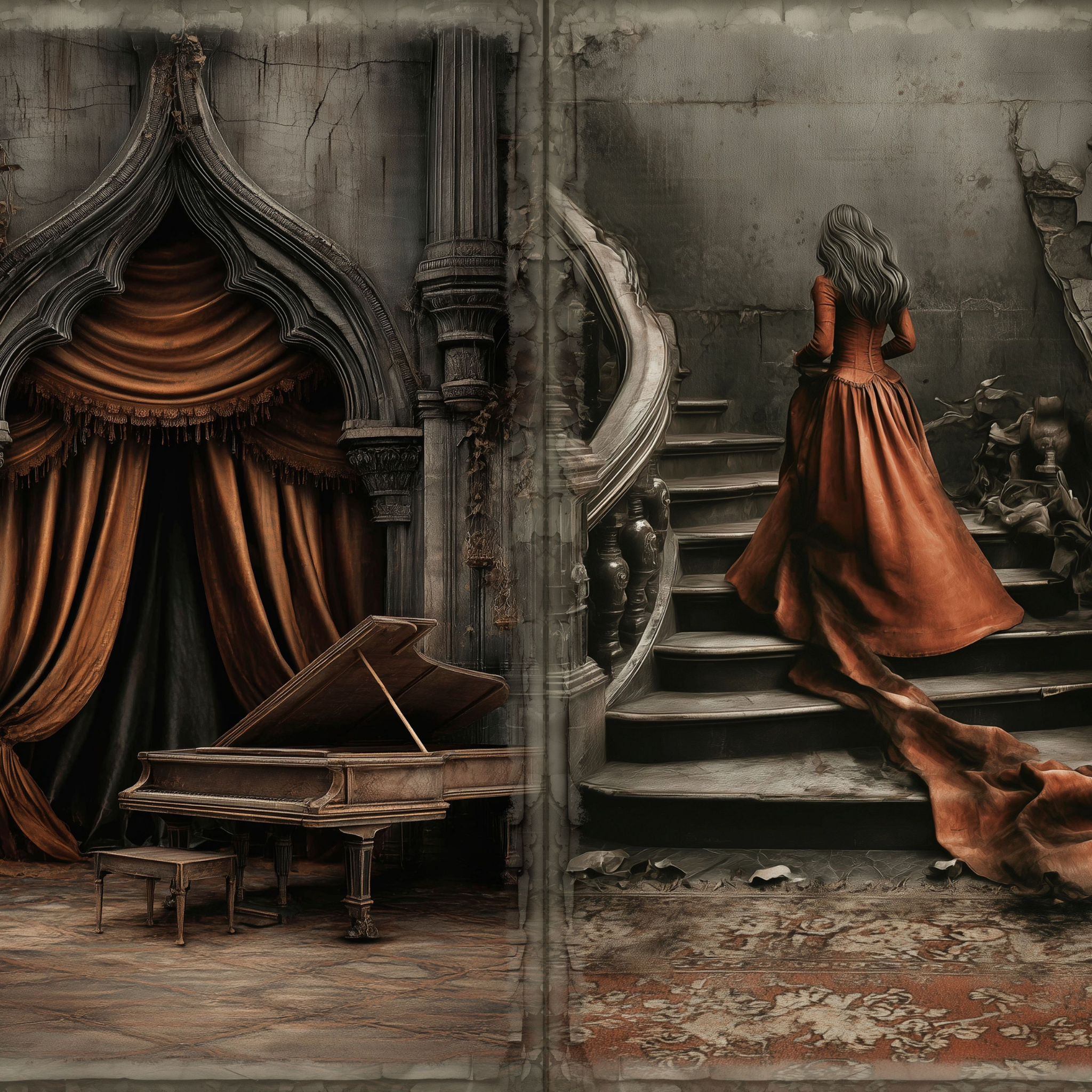 LunicArtDesign Vintage Gothic material paper 5.5 x 8.5 inches 20 different sheets