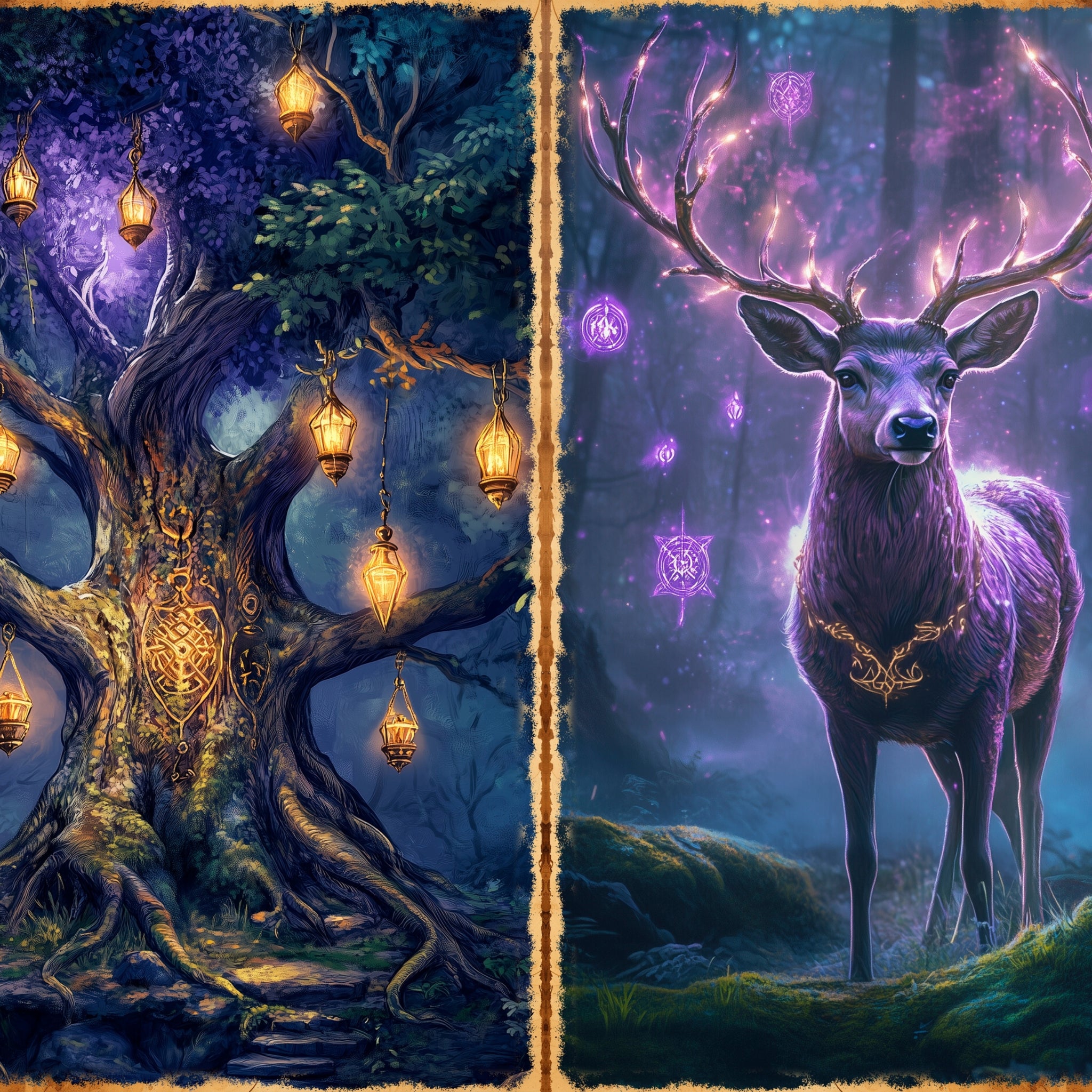 LunicArtDesign Witch Forest material paper 5.5 x 8.5 inches 20 different sheets