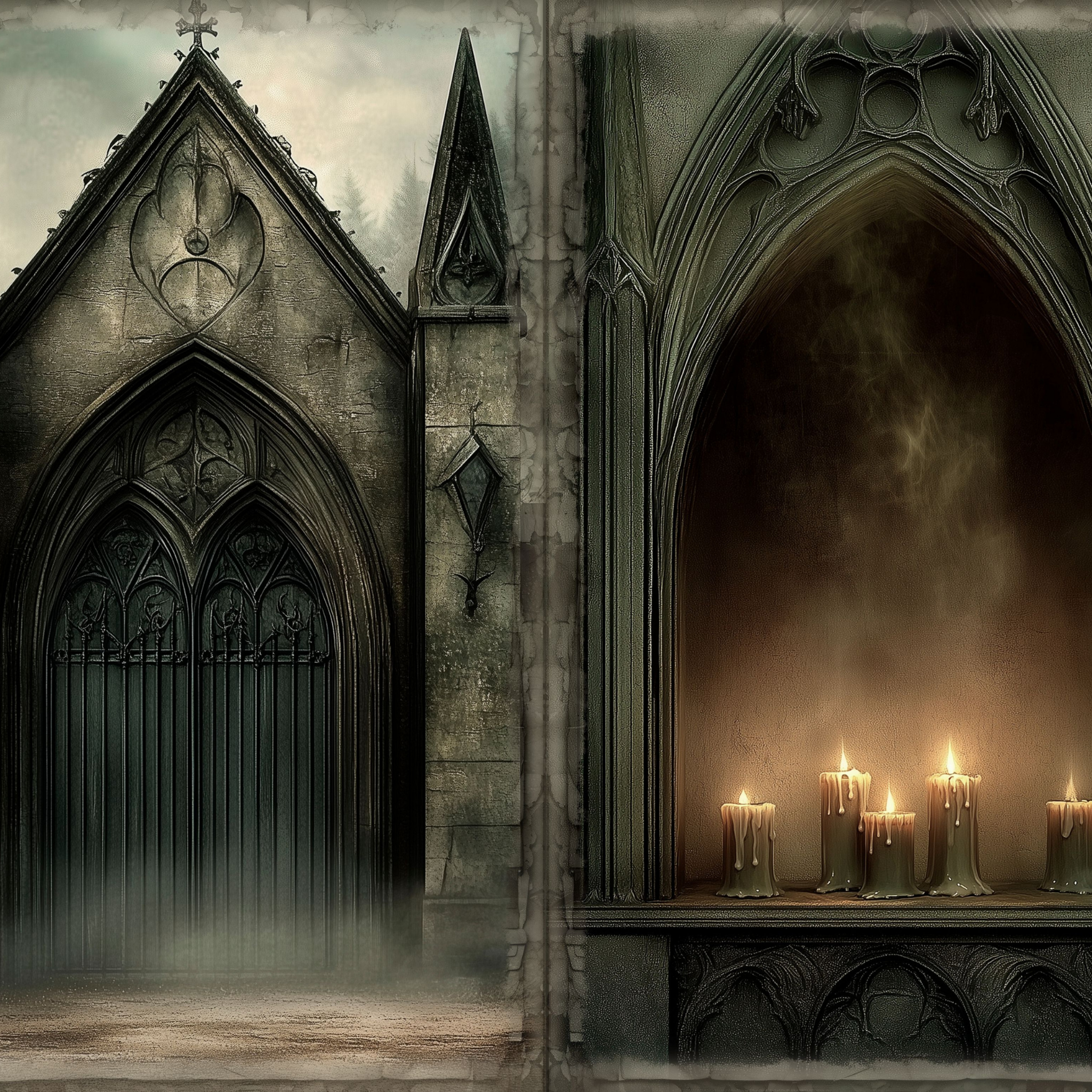 LunicArtDesign Vintage Gothic material paper 5.5 x 8.5 inches 20 different sheets