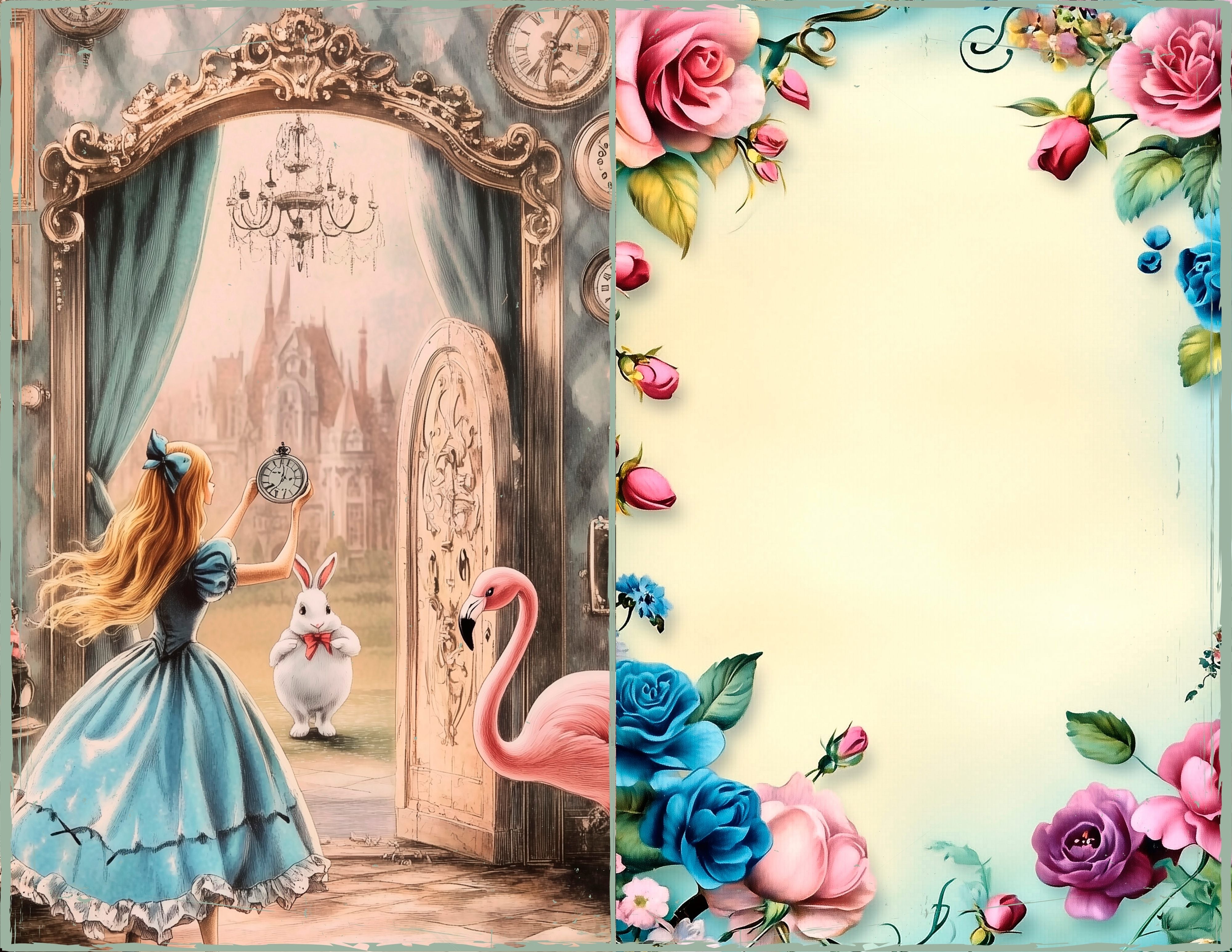 LunicArtDesign Alice in Wonderland series 2 material paper 5.5 x 8.5 inches 20 different sheets - ViktaShop