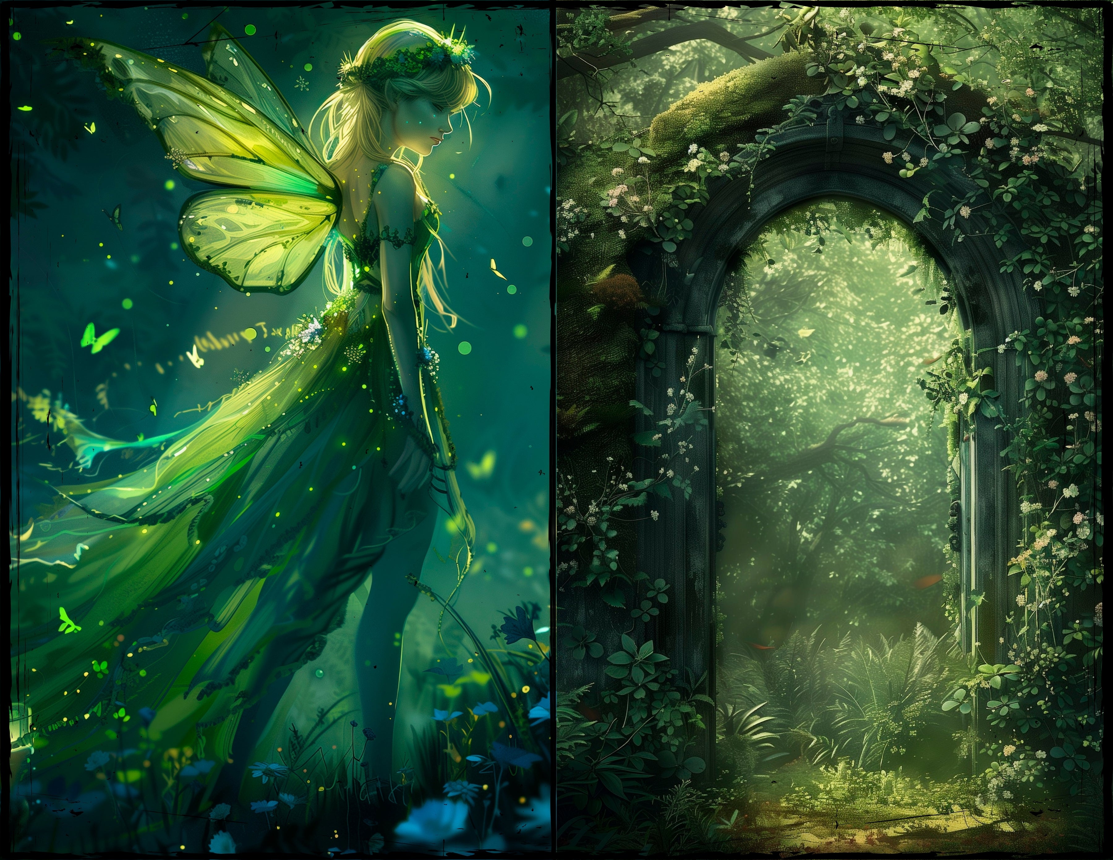 LunicArtDesign magic fairy forest material paper 5,5 x 8,5 inches 20 different sheets