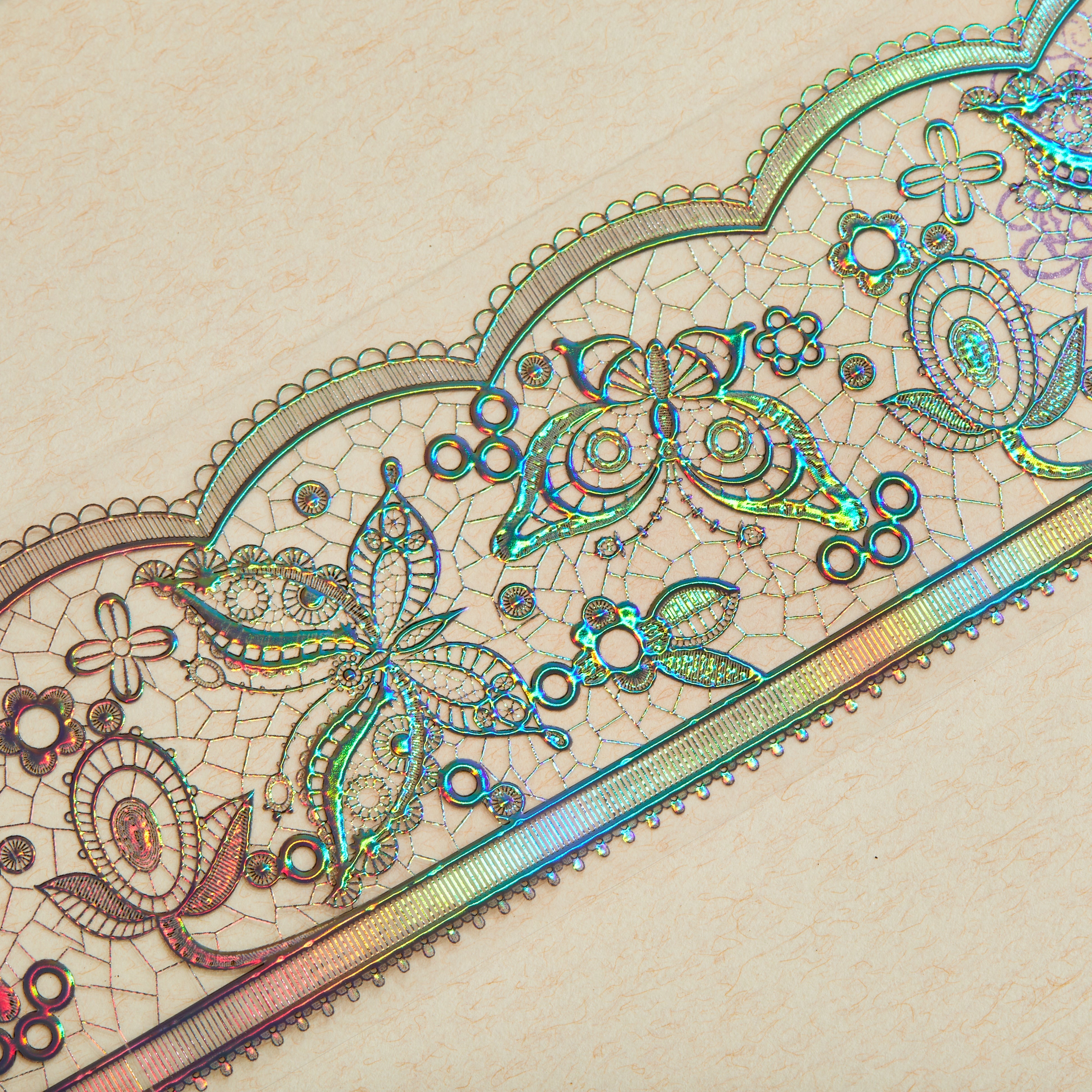 Shiimmer Butterfly Lace Washi / PET Tape | White & Black 6cm x 10m