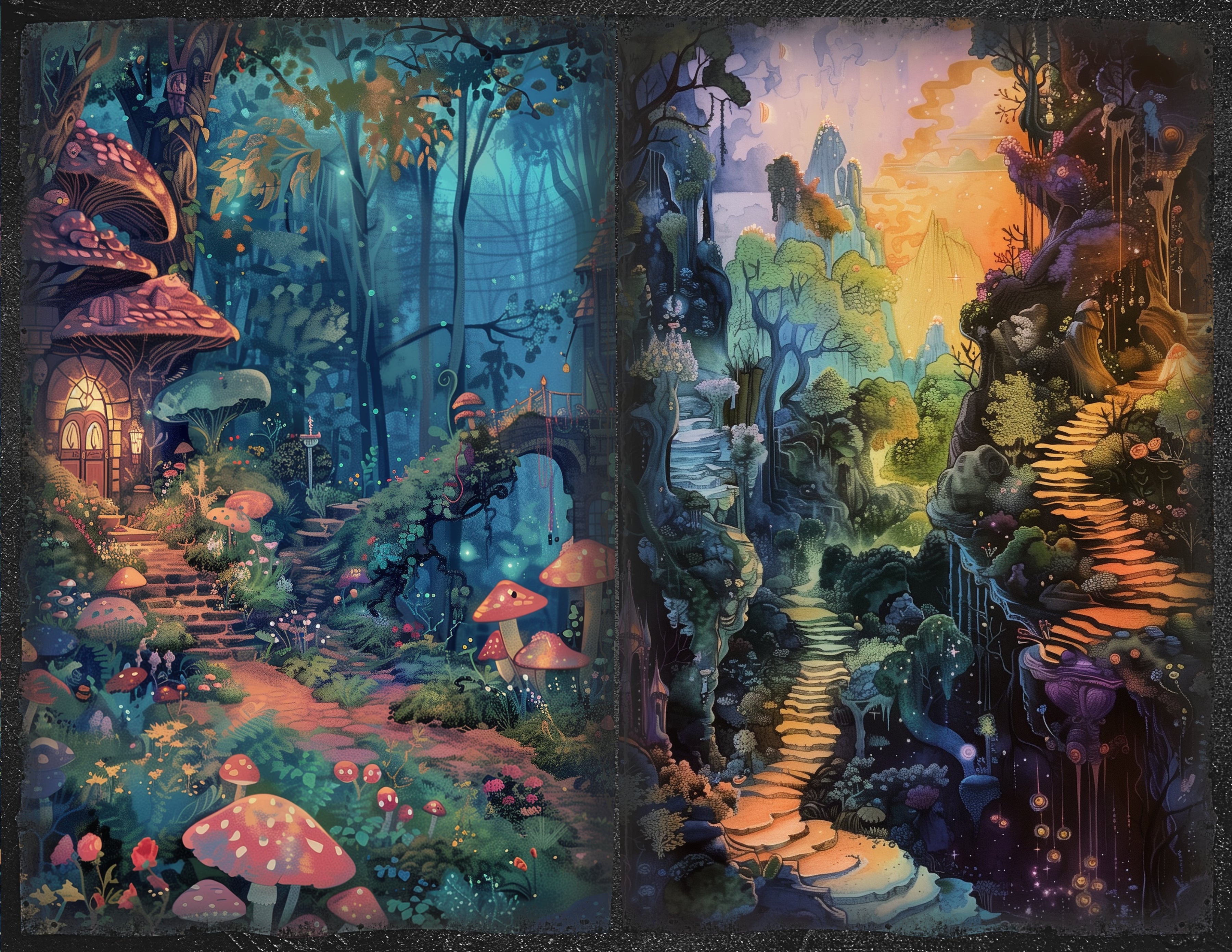 LunicArtDesign fantazy forest material paper 5.5 x 8.5 inches 20 different sheets