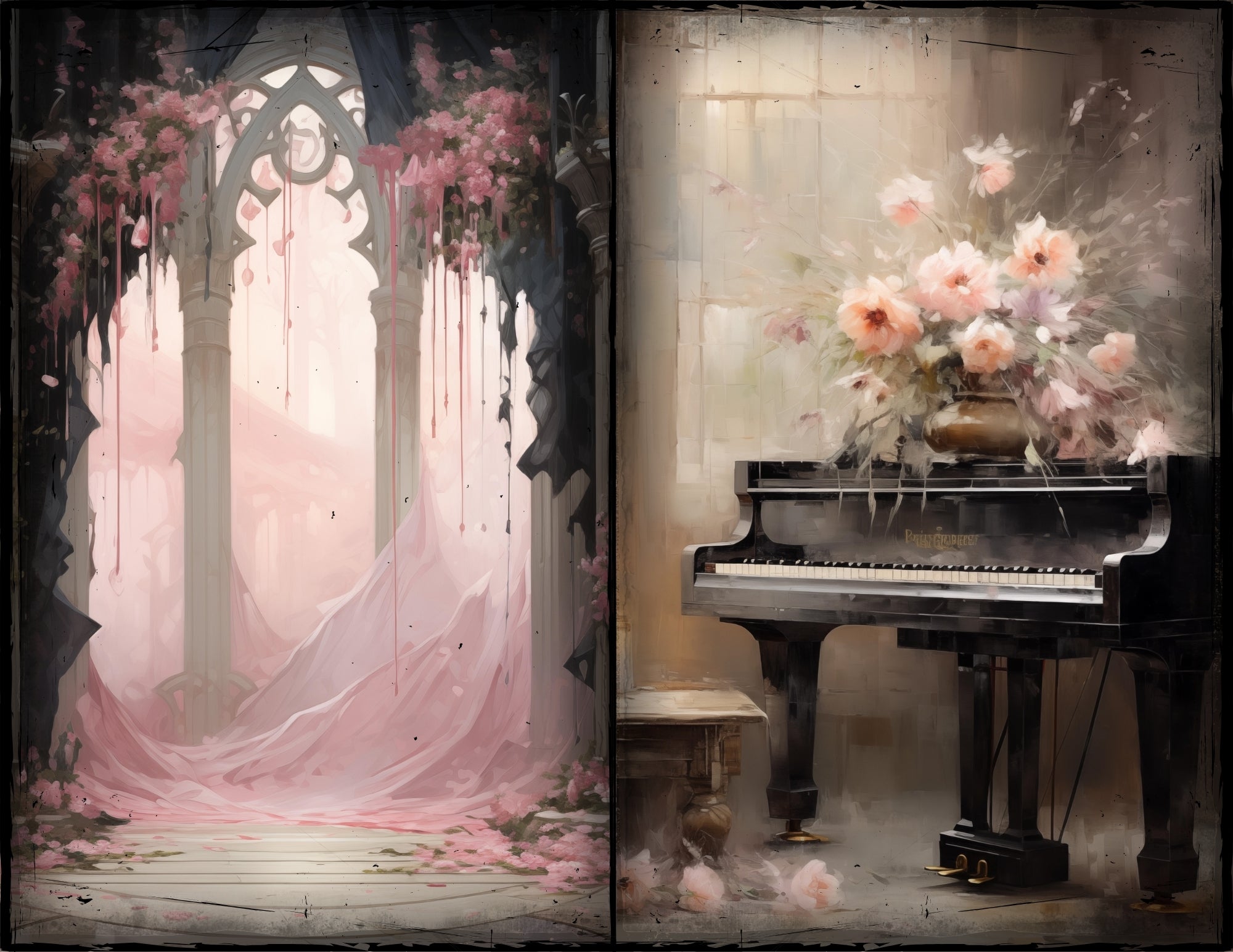 LunicArtDesign Victorian style material paper 5.5 x 8,5 inches 20 different sheets