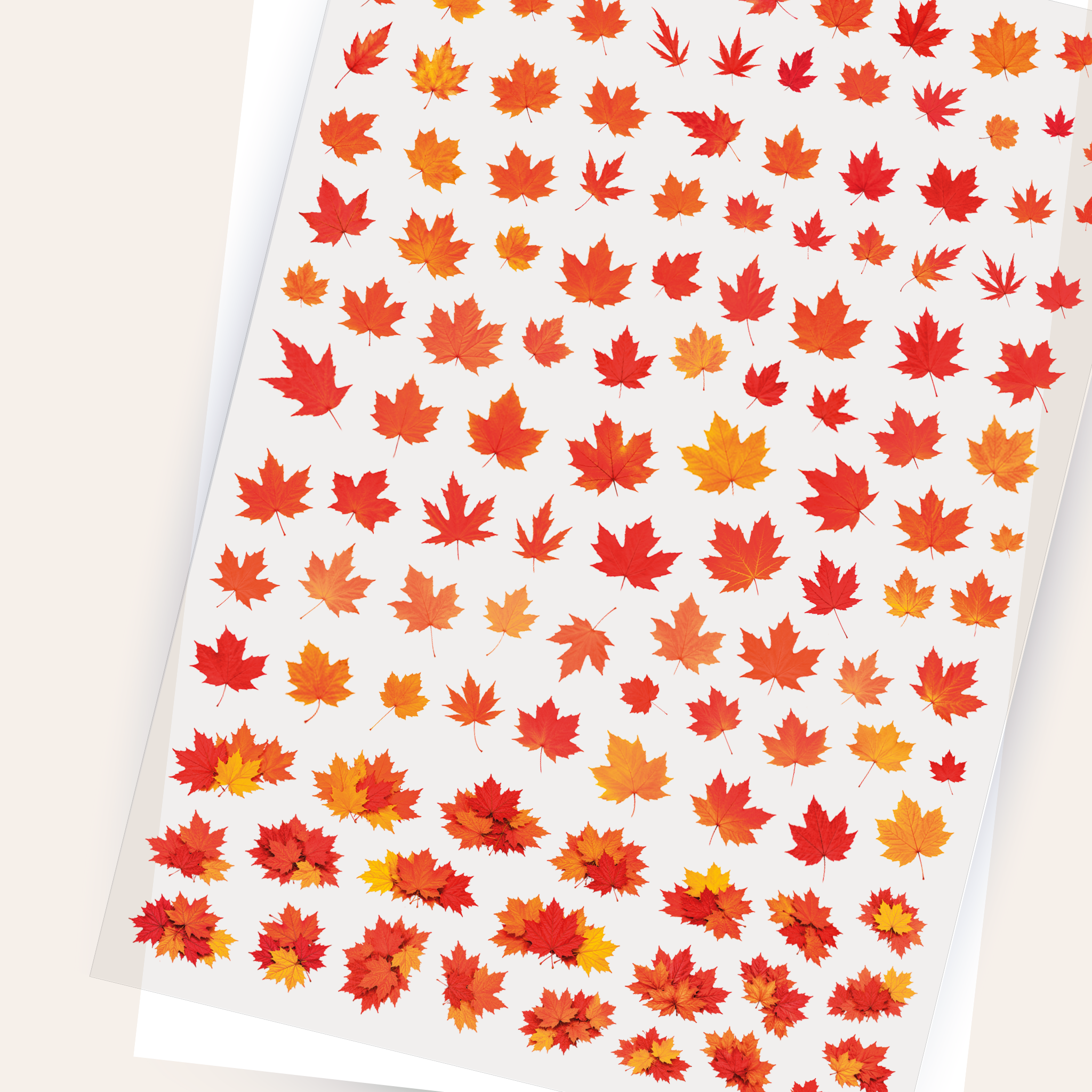 Viktashop Maple Leaves Precut PET Stickers 15cm x 21 cm