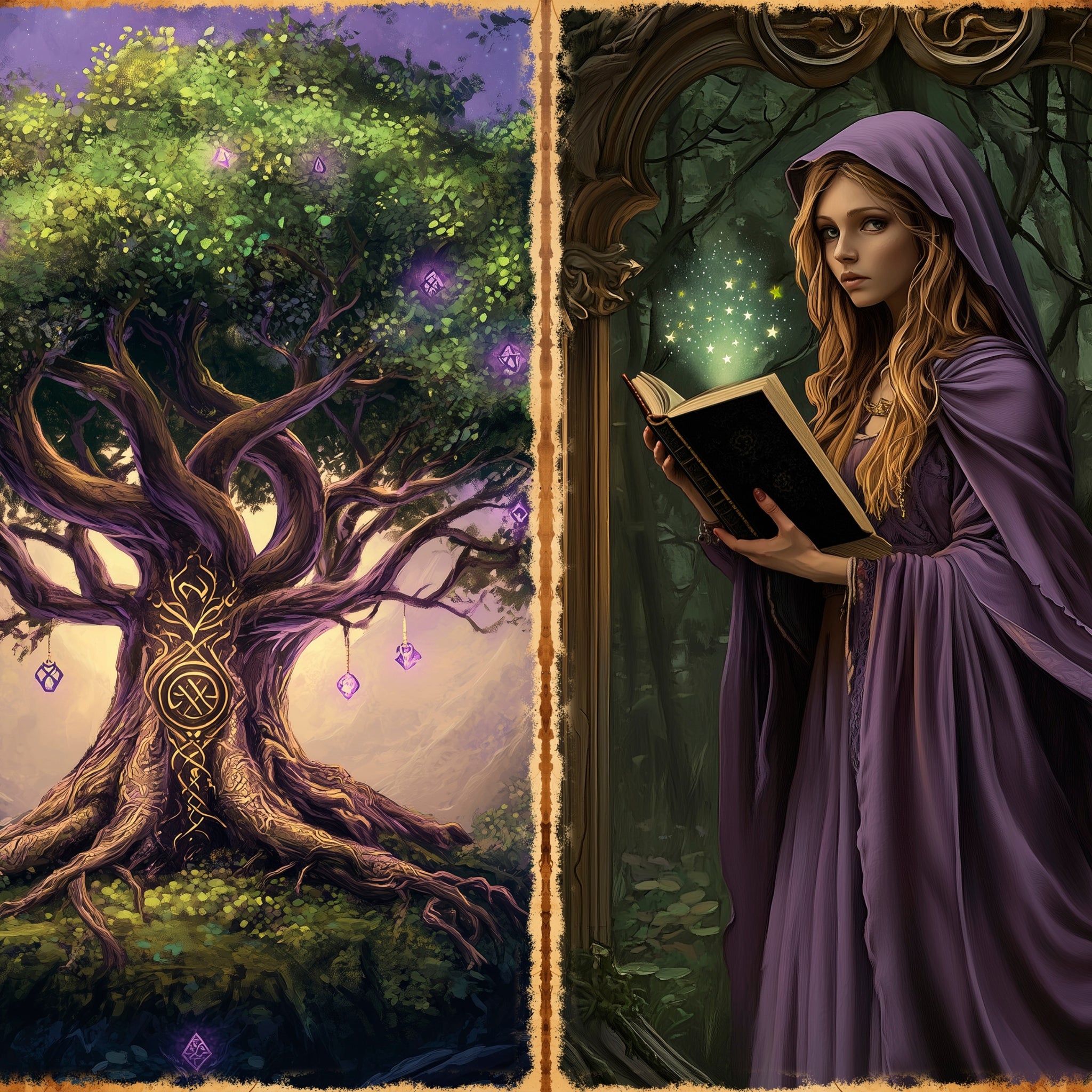 LunicArtDesign Witch Forest material paper 5.5 x 8.5 inches 20 different sheets