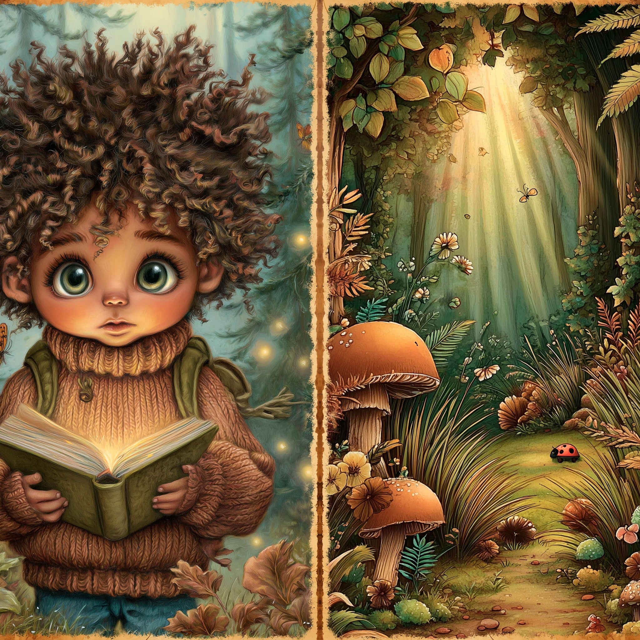 LunicArtDesign Whimsical Woodland material paper 5.5 x 8.5 inches 20 different sheets