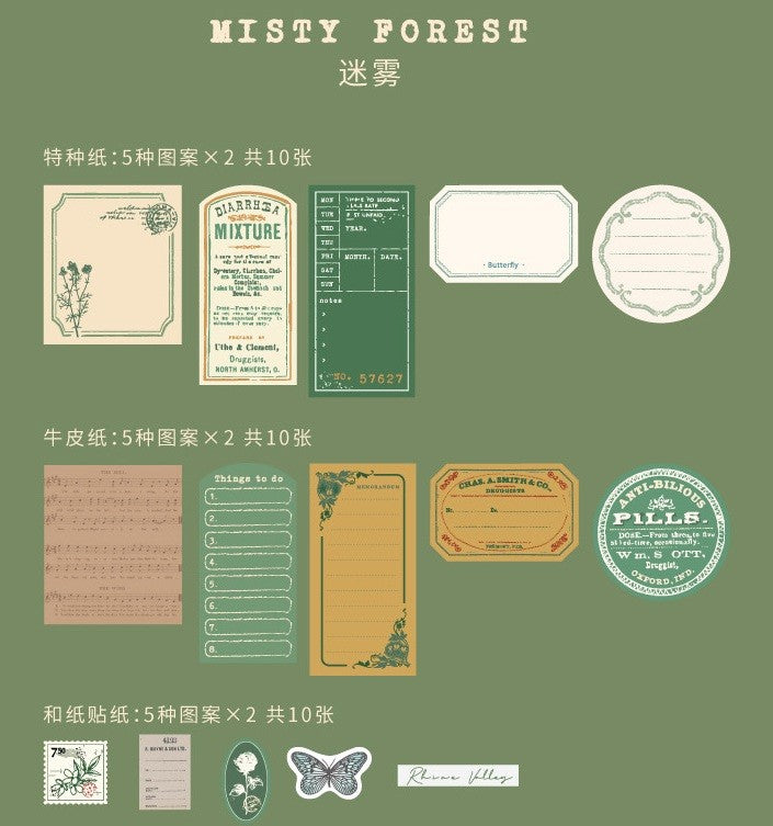 Retro, Special Paper, Memo Decoration Paper Stickers - ViktaShop