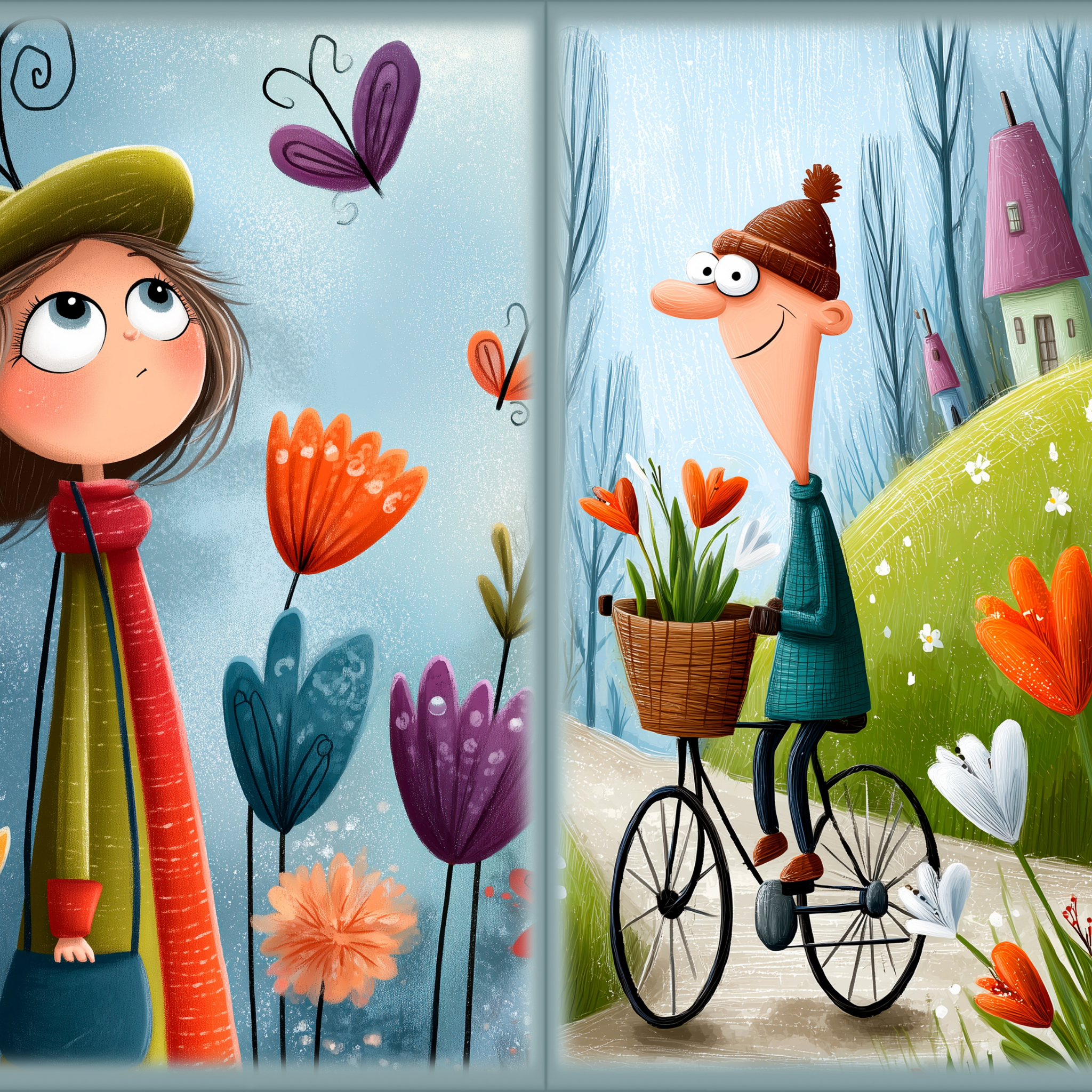 LunicArtDesign Spring Pages material paper 5.5 x 8.5 inches 20 different sheets