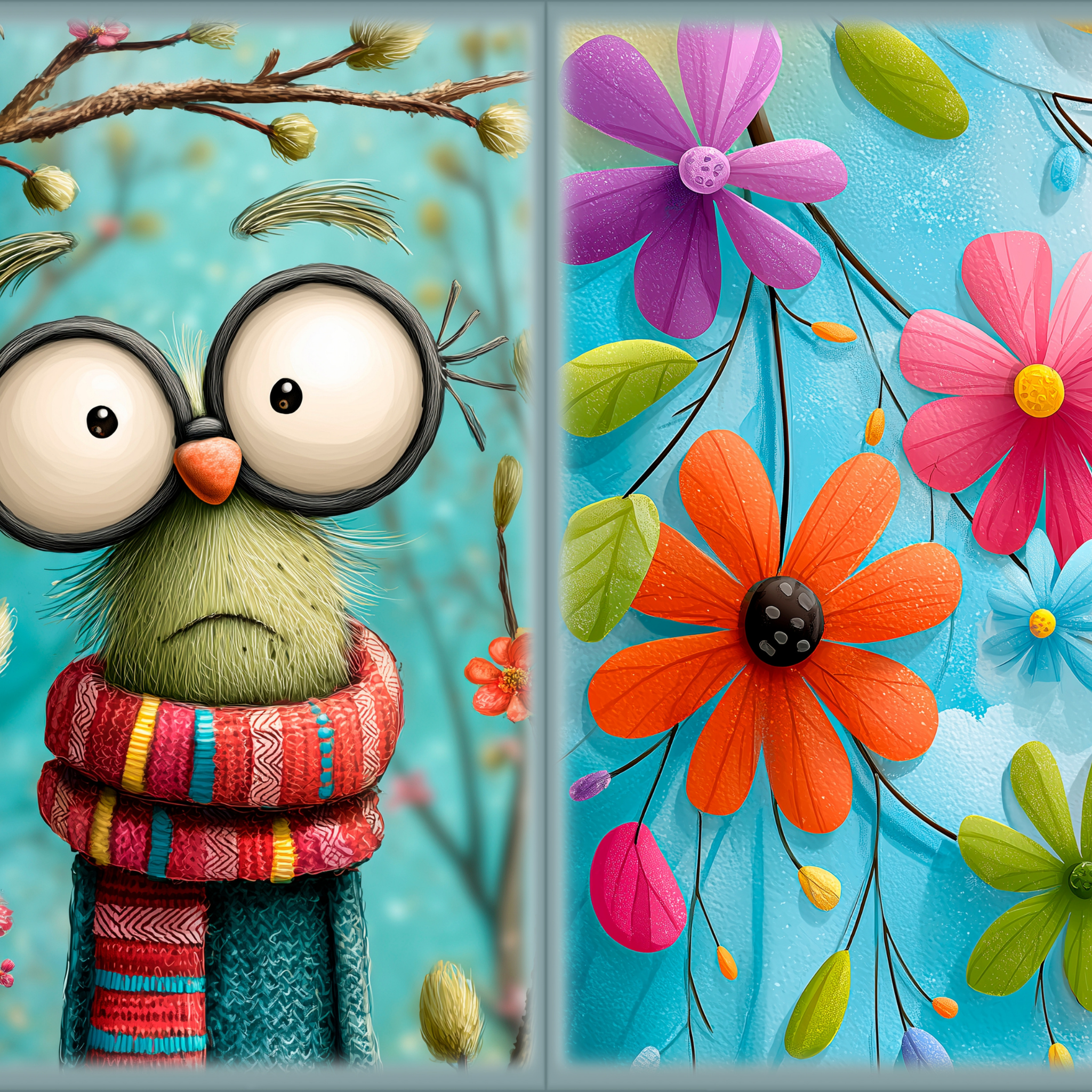 LunicArtDesign Spring Pages material paper 5.5 x 8.5 inches 20 different sheets