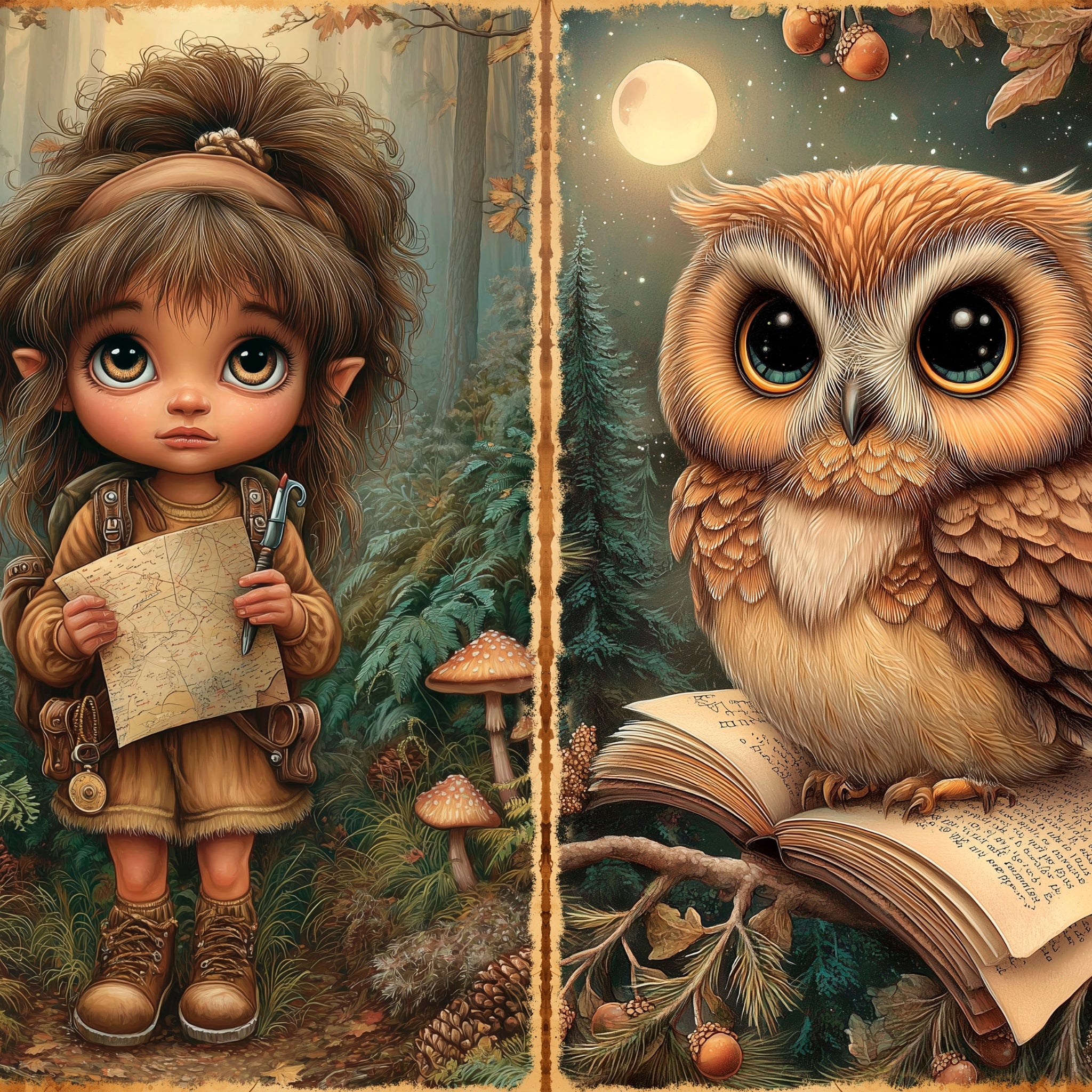 LunicArtDesign Whimsical Woodland material paper 5.5 x 8.5 inches 20 different sheets