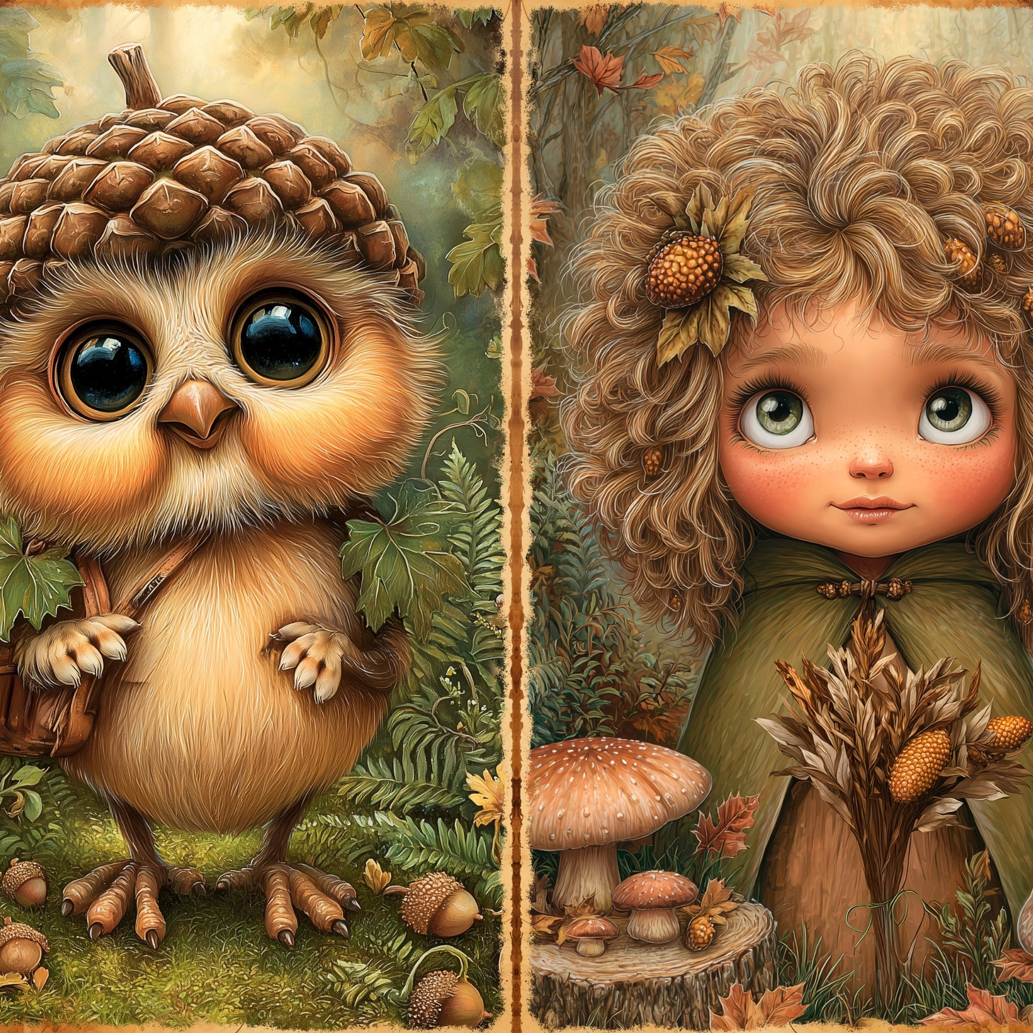 LunicArtDesign Whimsical Woodland material paper 5.5 x 8.5 inches 20 different sheets