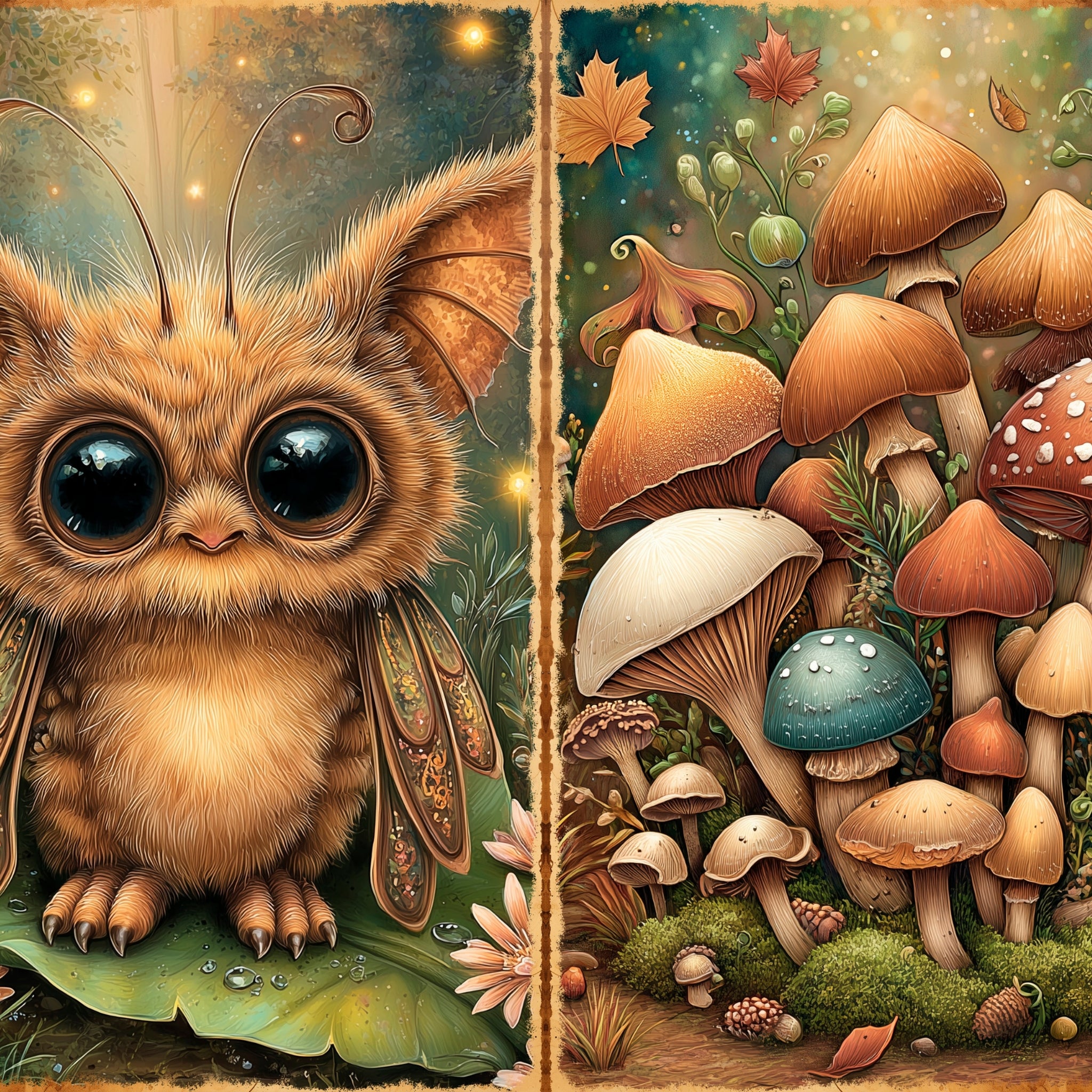 LunicArtDesign Whimsical Woodland material paper 5.5 x 8.5 inches 20 different sheets