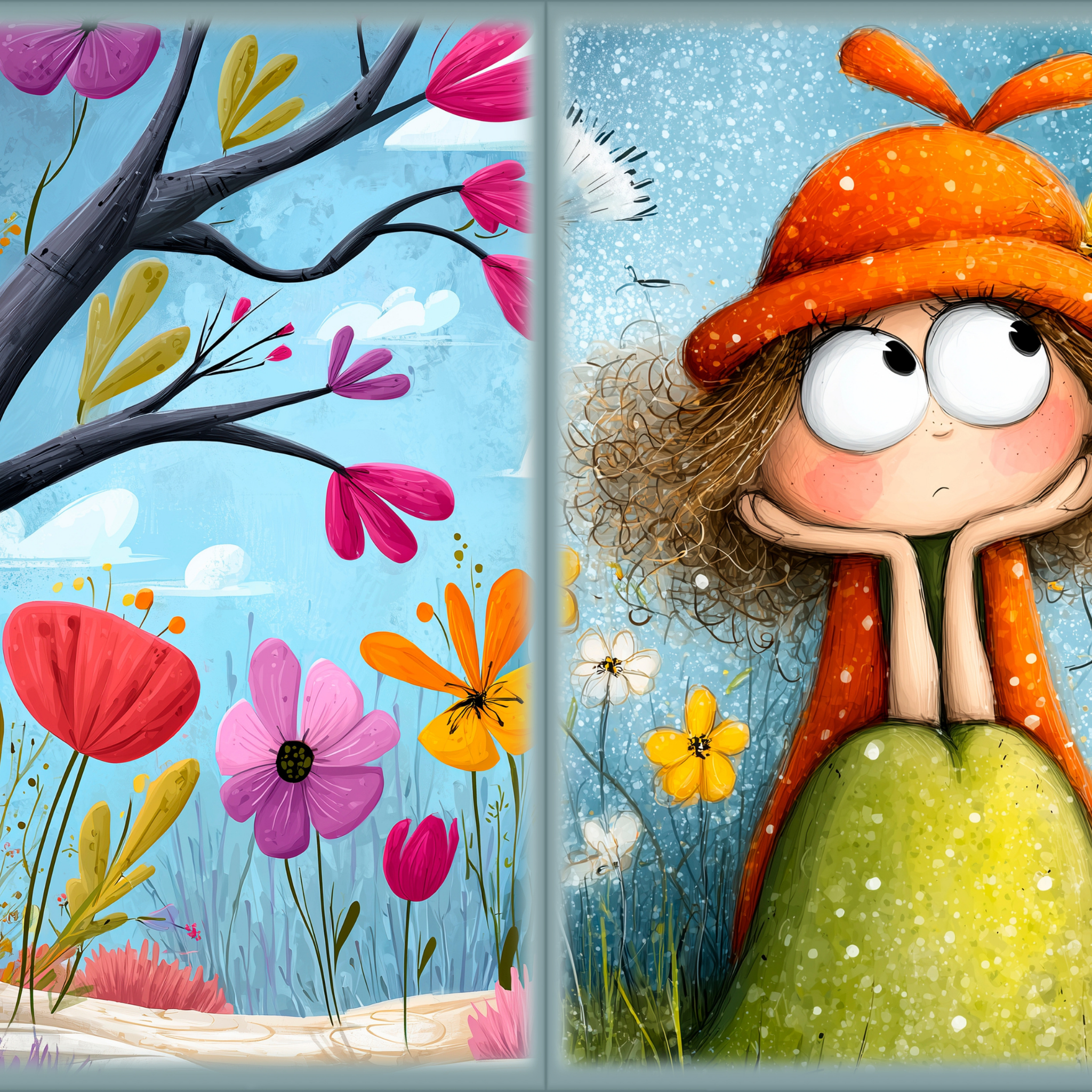 LunicArtDesign Spring Pages material paper 5.5 x 8.5 inches 20 different sheets