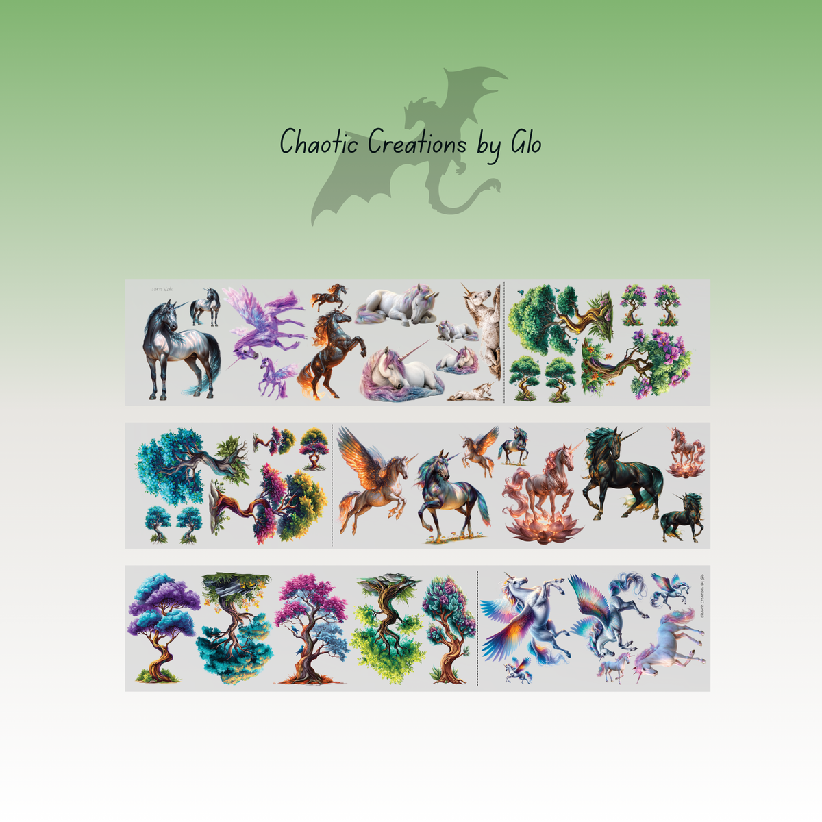 Chaotic Creations by Glo Unicorn Vale PET Tape 9cm x 1.25m