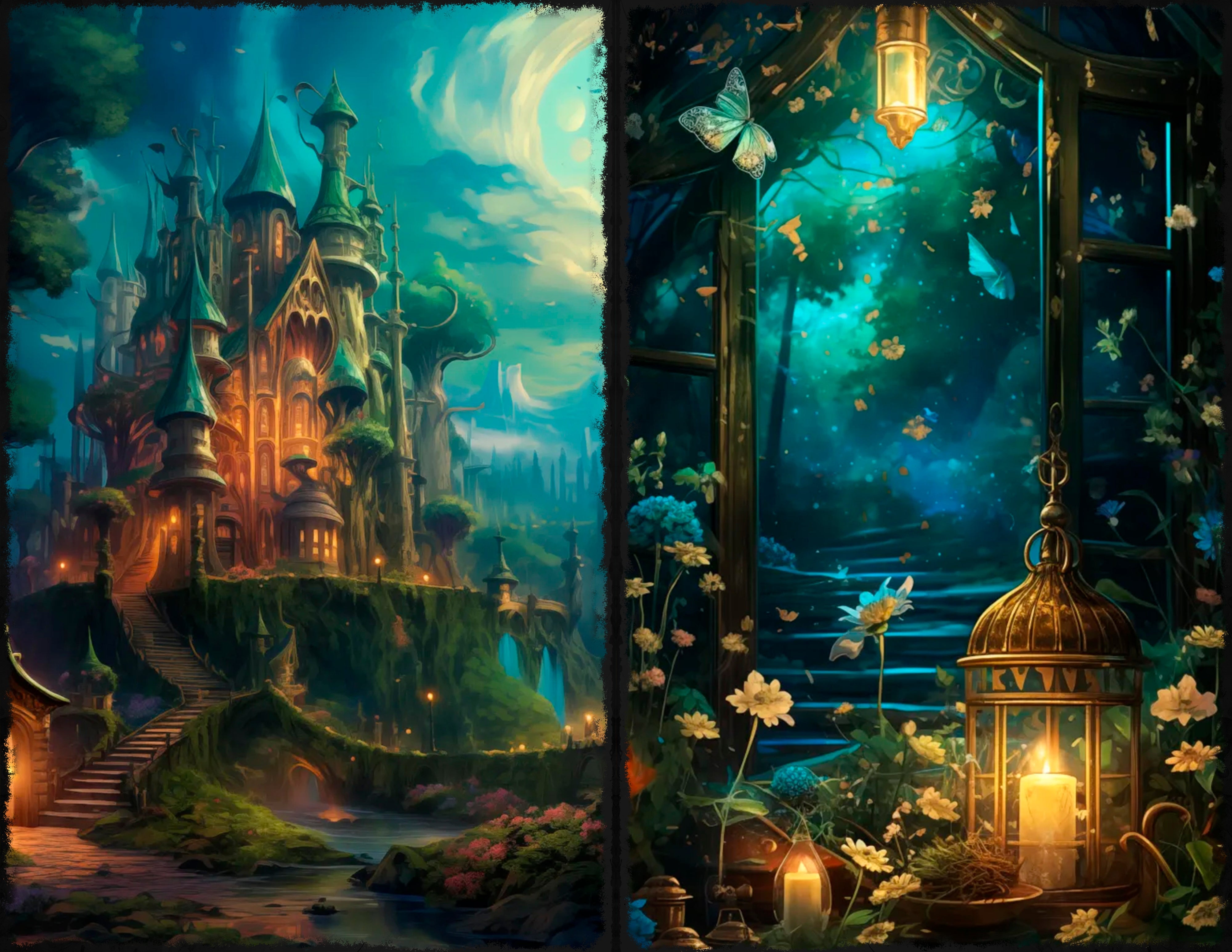 LunicArtDesign Fairy forest material paper 5,5 x 8,5 inches 20 different sheets