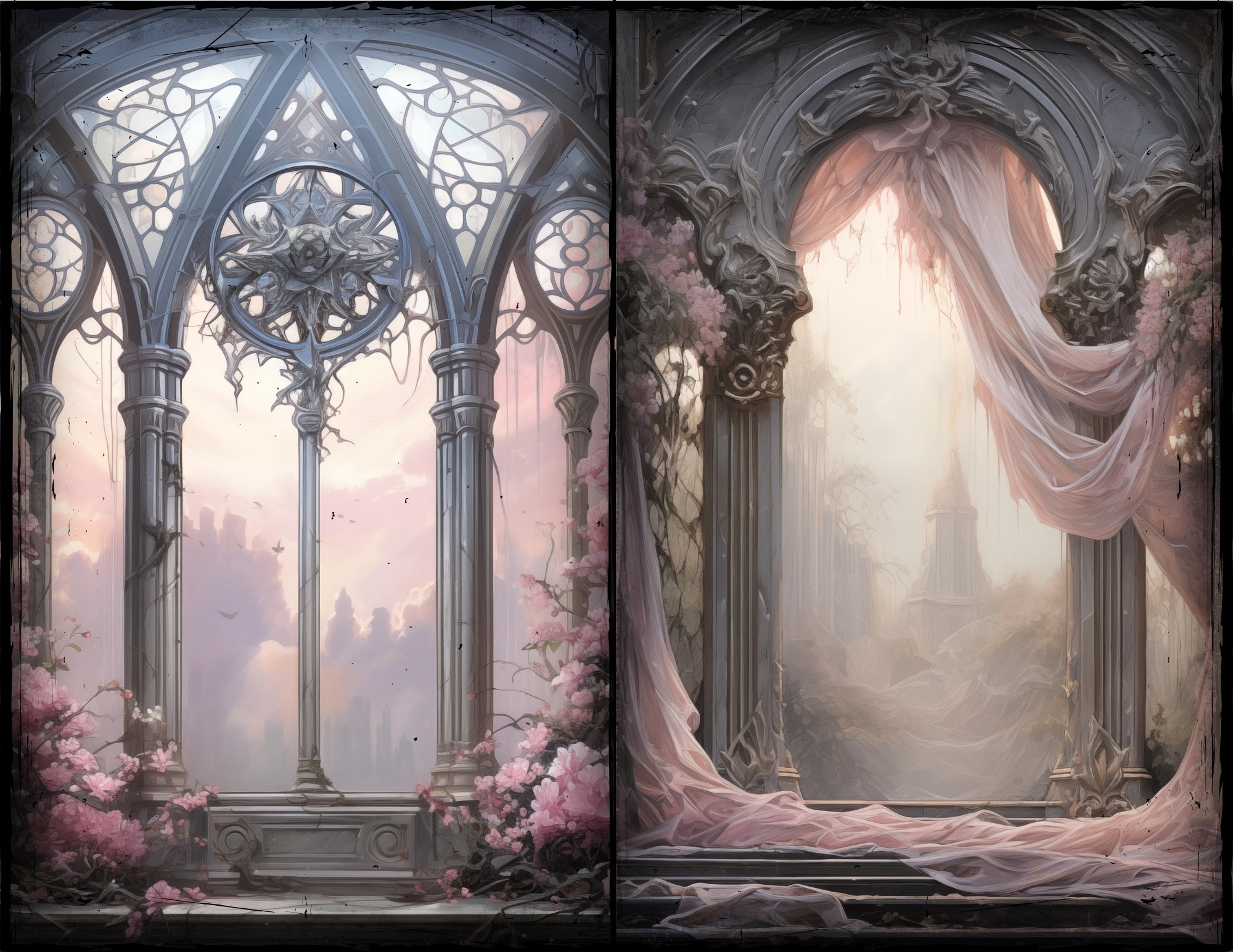 LunicArtDesign Victorian style material paper 5.5 x 8,5 inches 20 different sheets