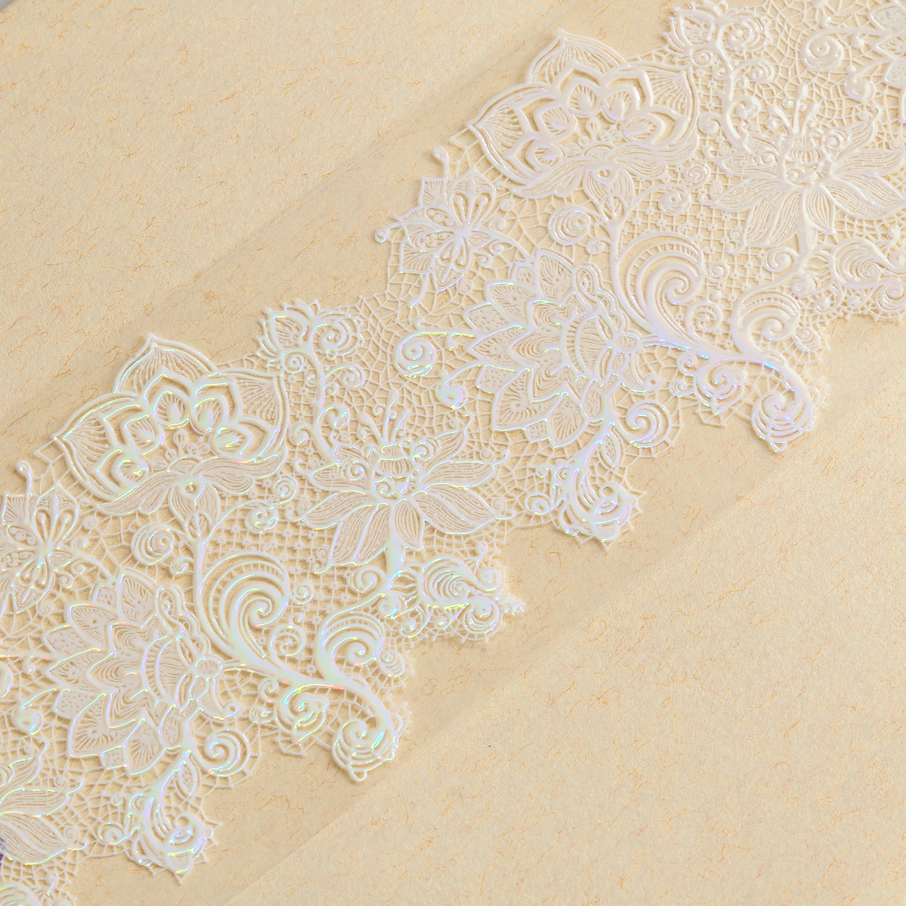 Shiimmer Flower Lace Washi / PET Tape | White & Black 6cm x 10m