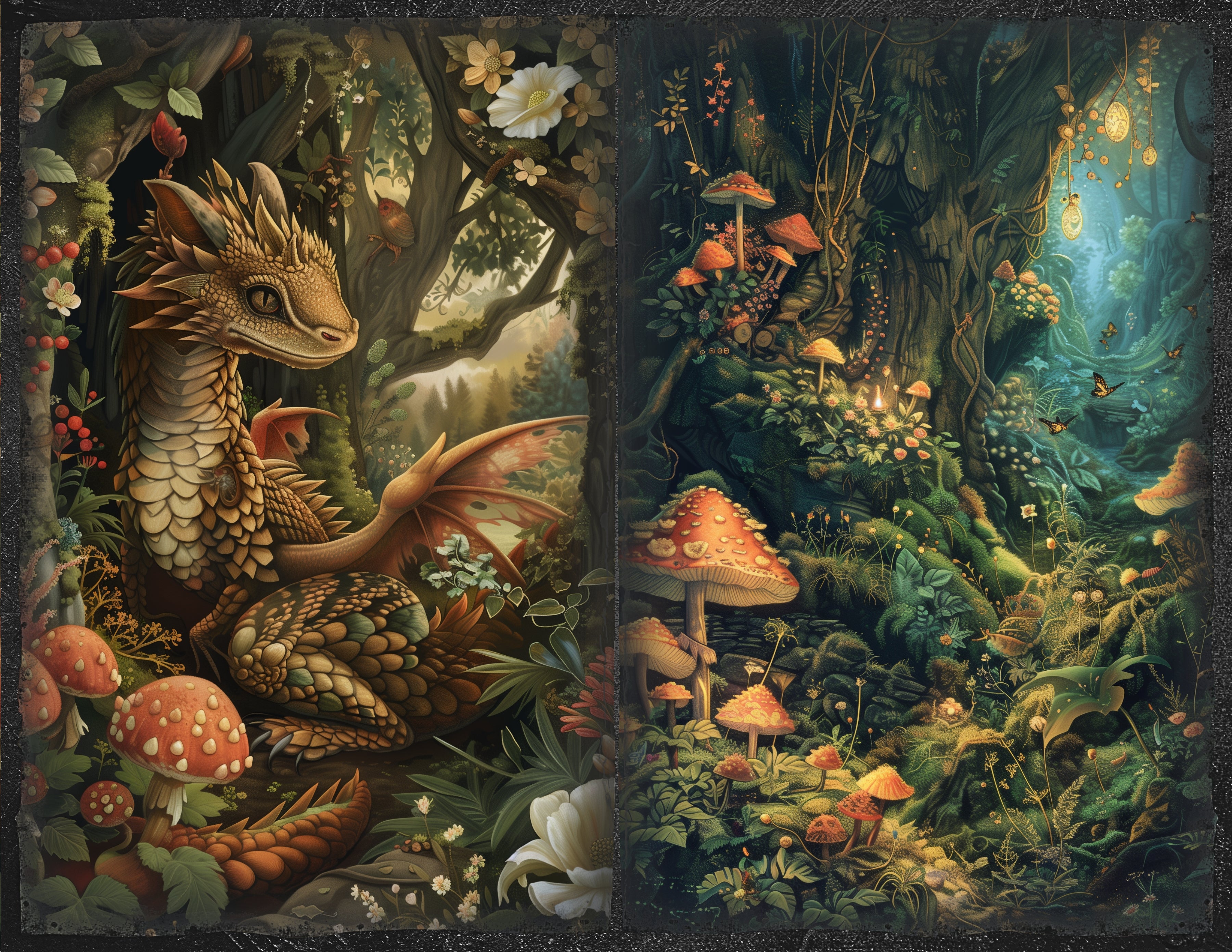 LunicArtDesign fantazy forest material paper 5.5 x 8.5 inches 20 different sheets