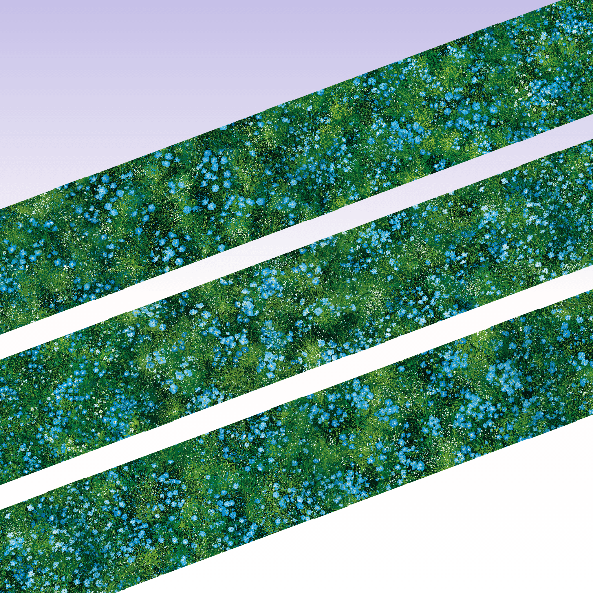 Viktashop Grass with Blue Flowers PET tape 6cm x 1m