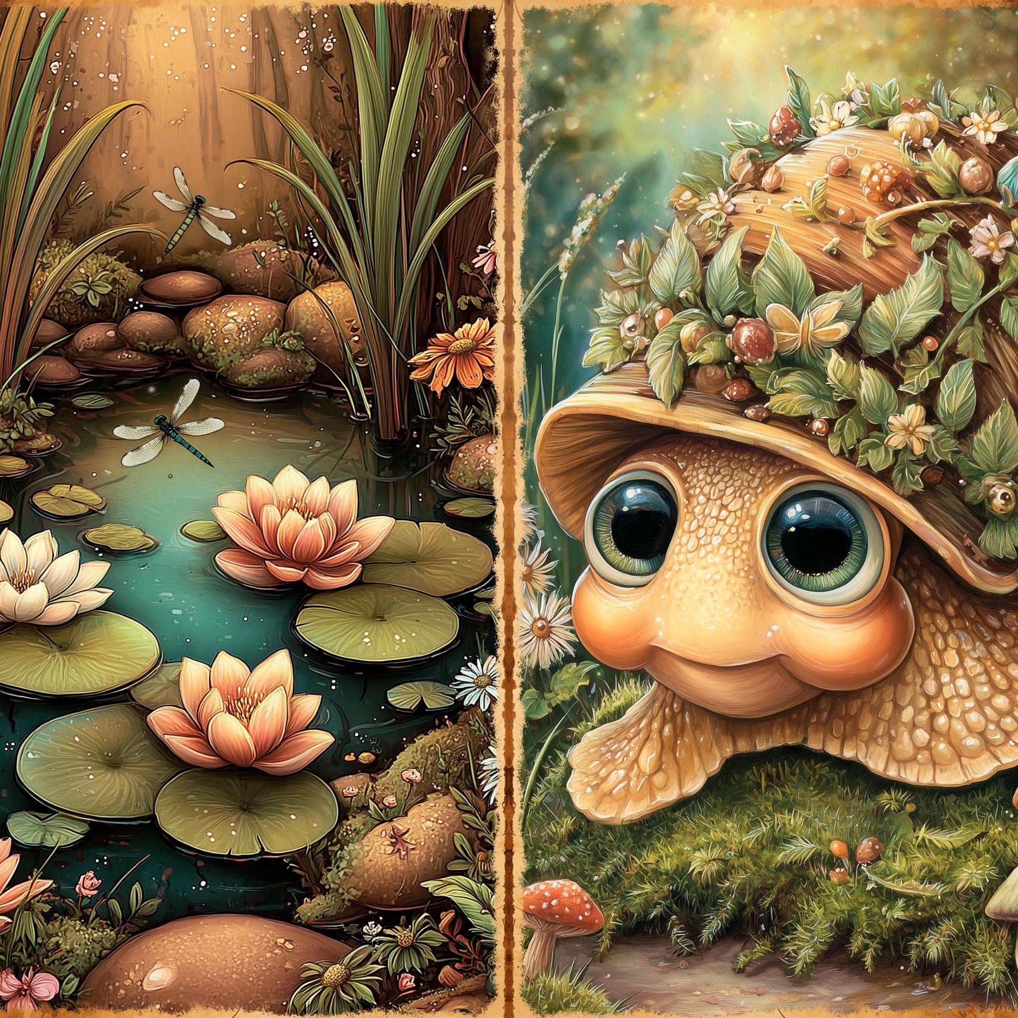 LunicArtDesign Whimsical Woodland material paper 5.5 x 8.5 inches 20 different sheets