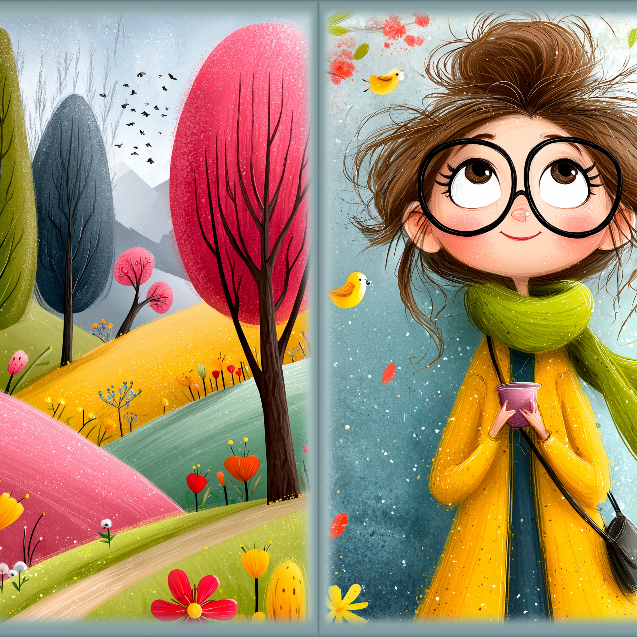 LunicArtDesign Spring Pages material paper 5.5 x 8.5 inches 20 different sheets