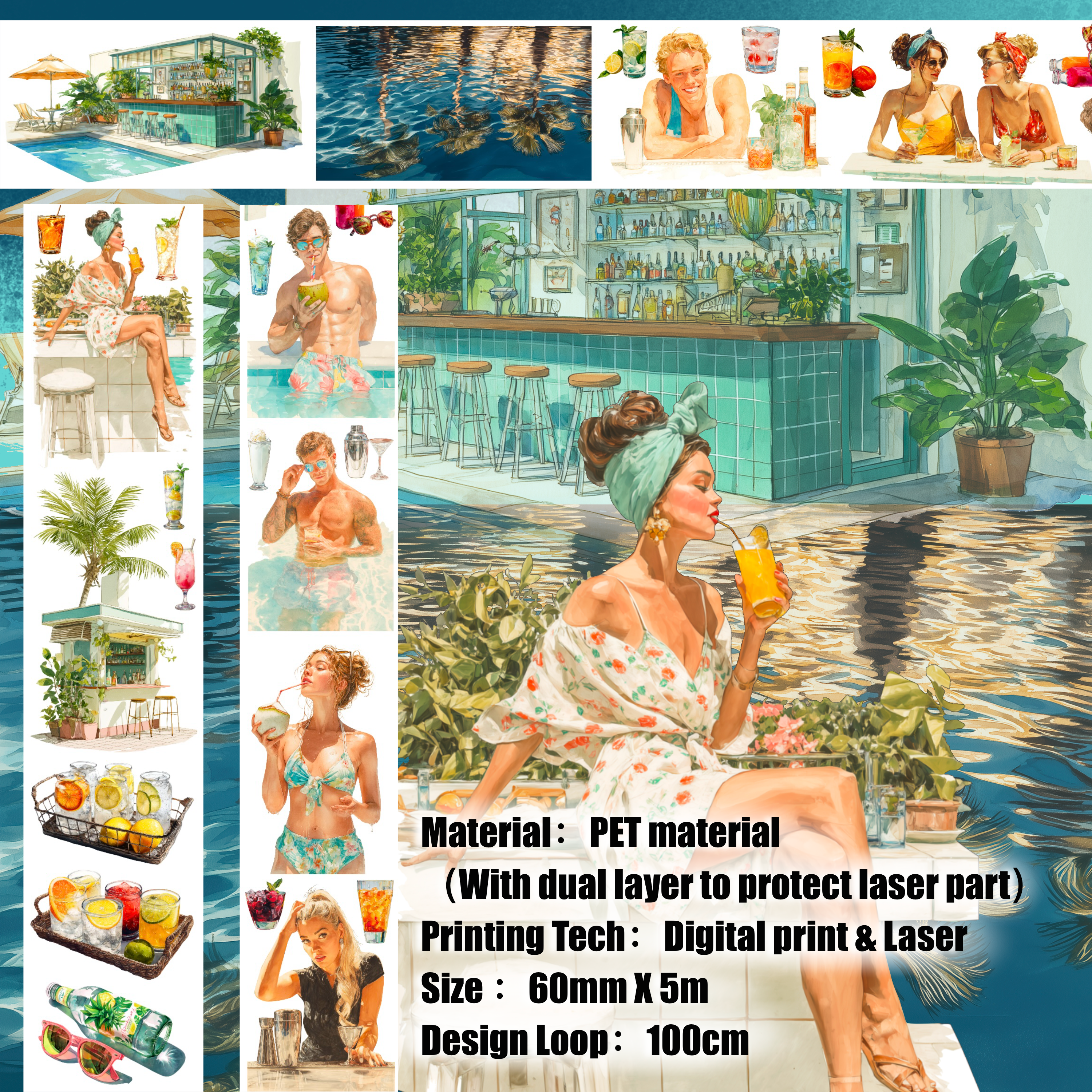 Shiimmer Chill & Spill  PET Tape 6cm x 1m