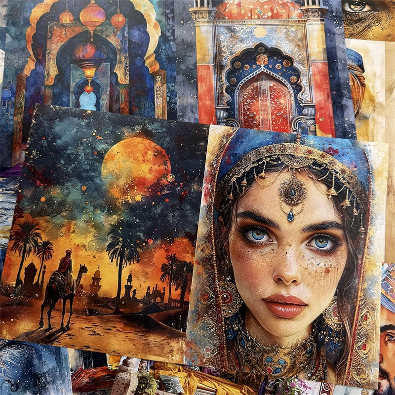 Vintage Handmade, Arabian Nights, Exotic Materials, Paper 20 Sheets - ViktaShop