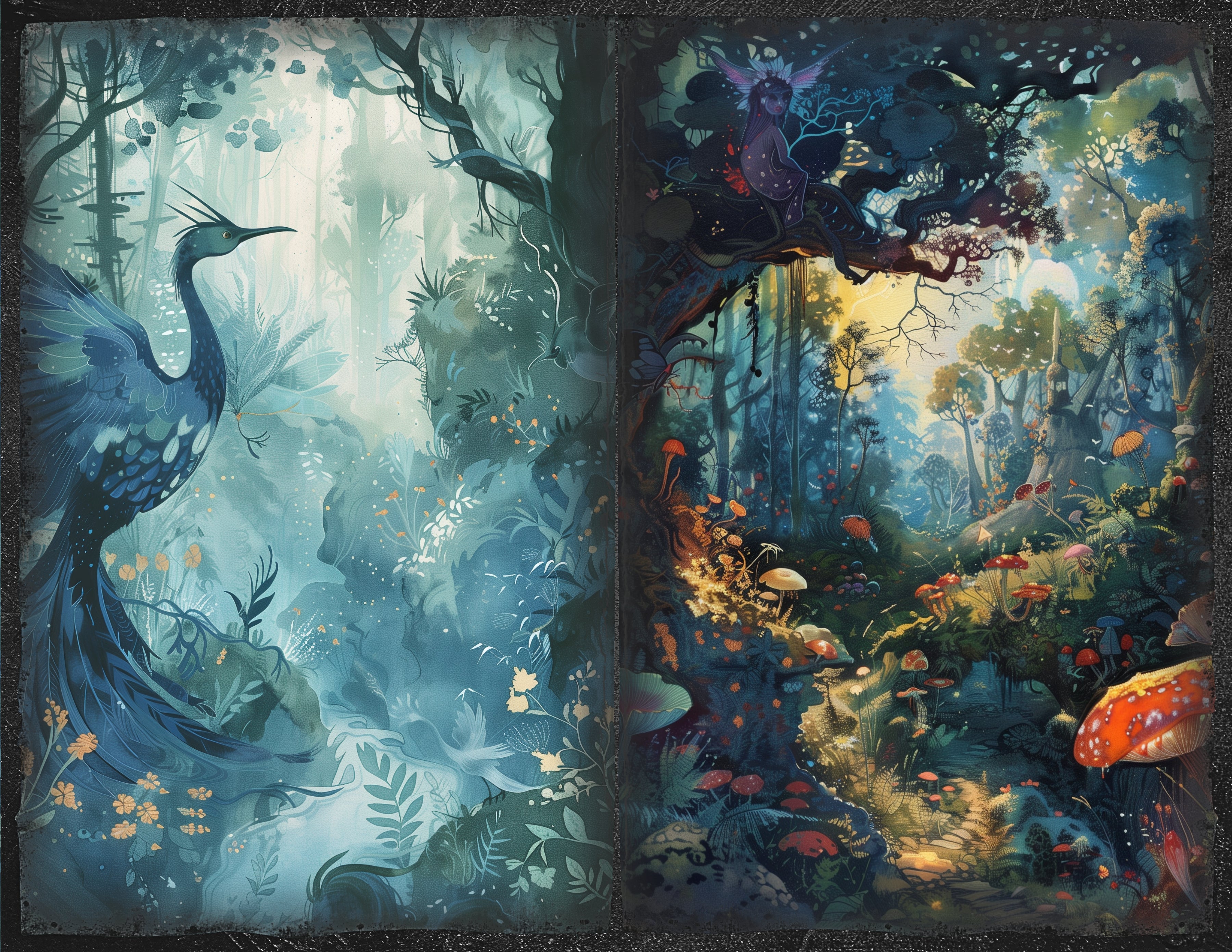 LunicArtDesign fantazy forest material paper 5.5 x 8.5 inches 20 different sheets