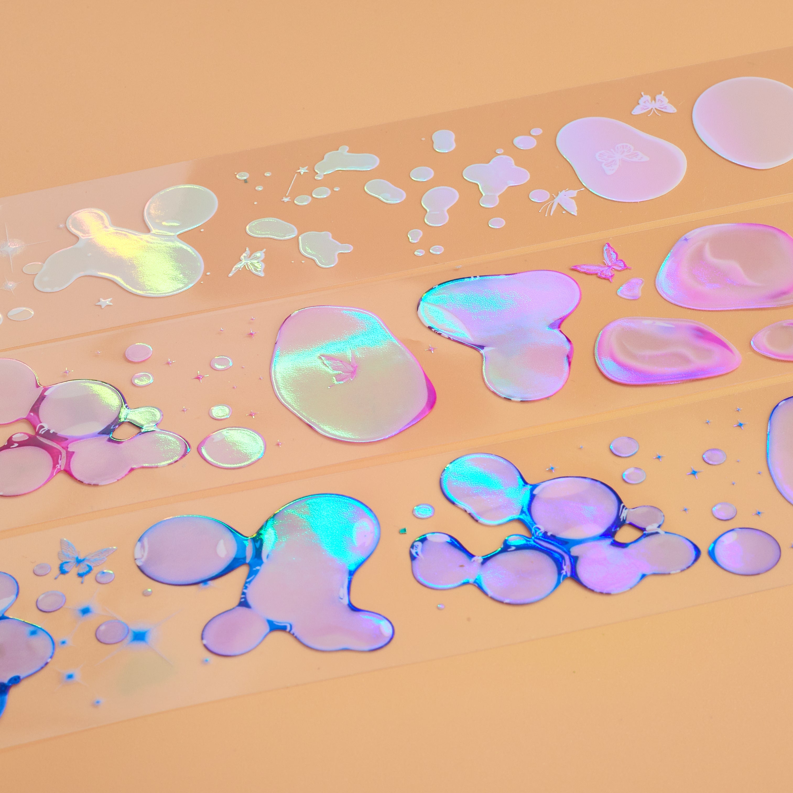 Shiimmer Soap Bubbles Washi / PET Tape | Rainbow & Purple & Yellow & Blue & Pink & White 5cm x 10 m