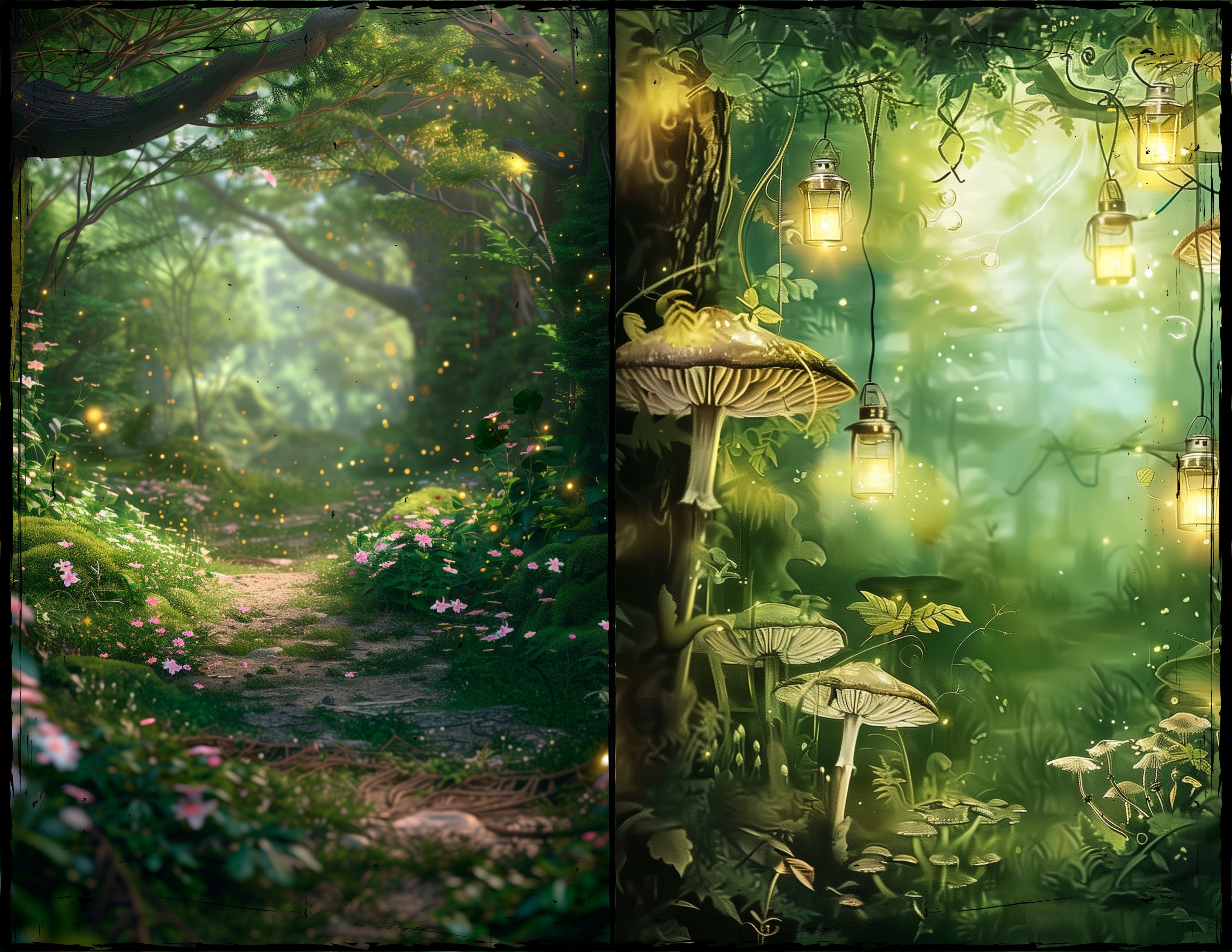 LunicArtDesign magic fairy forest material paper 5,5 x 8,5 inches 20 different sheets