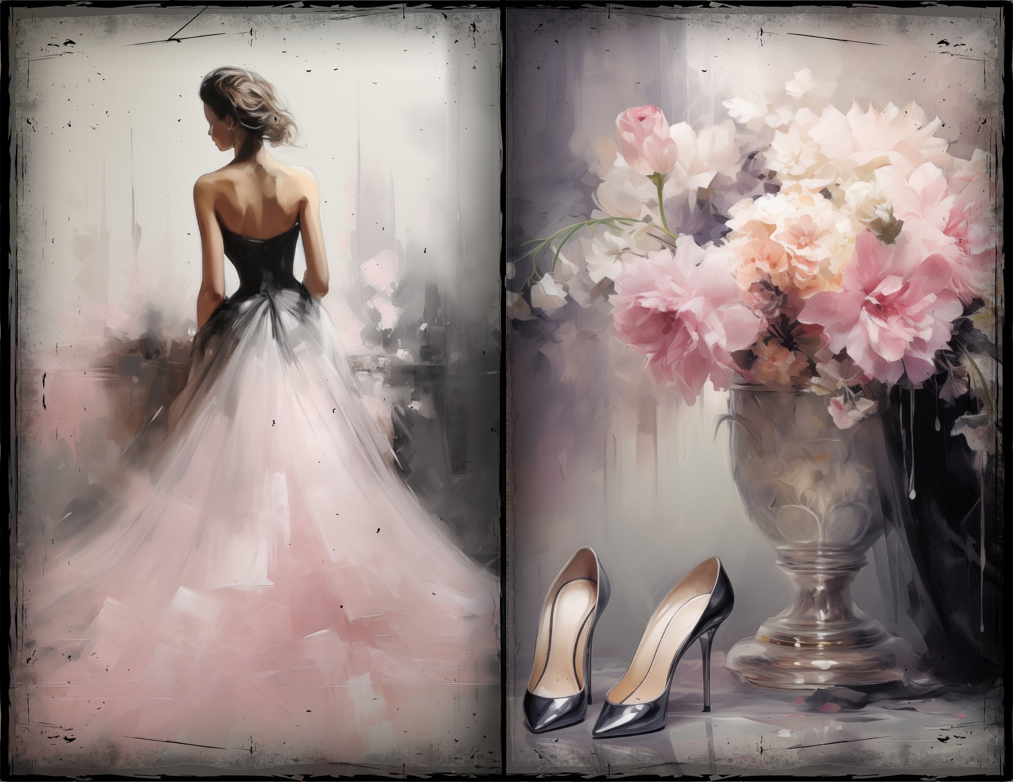 LunicArtDesign Victorian style material paper 5.5 x 8,5 inches 20 different sheets