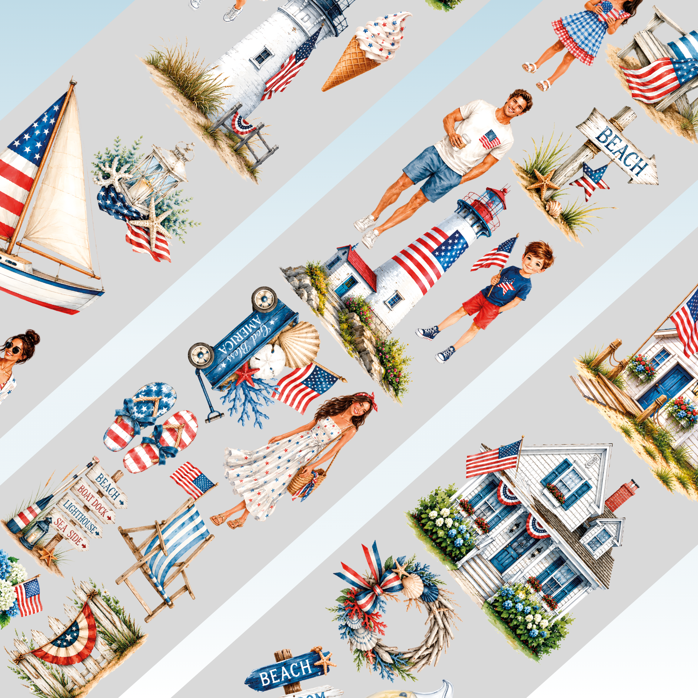 Kittys Journal 4th of July PET Tape 9cm x 1.25m