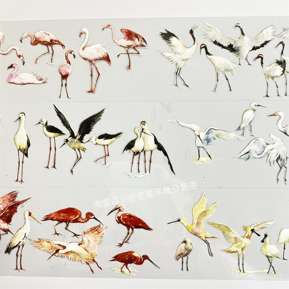 Red Black White Yellow Bird Ancient Style PET tape - ViktaShop