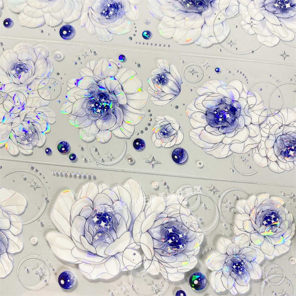Glass Purple Flower PET Tape – 5.5cm x 100cm - ViktaShop