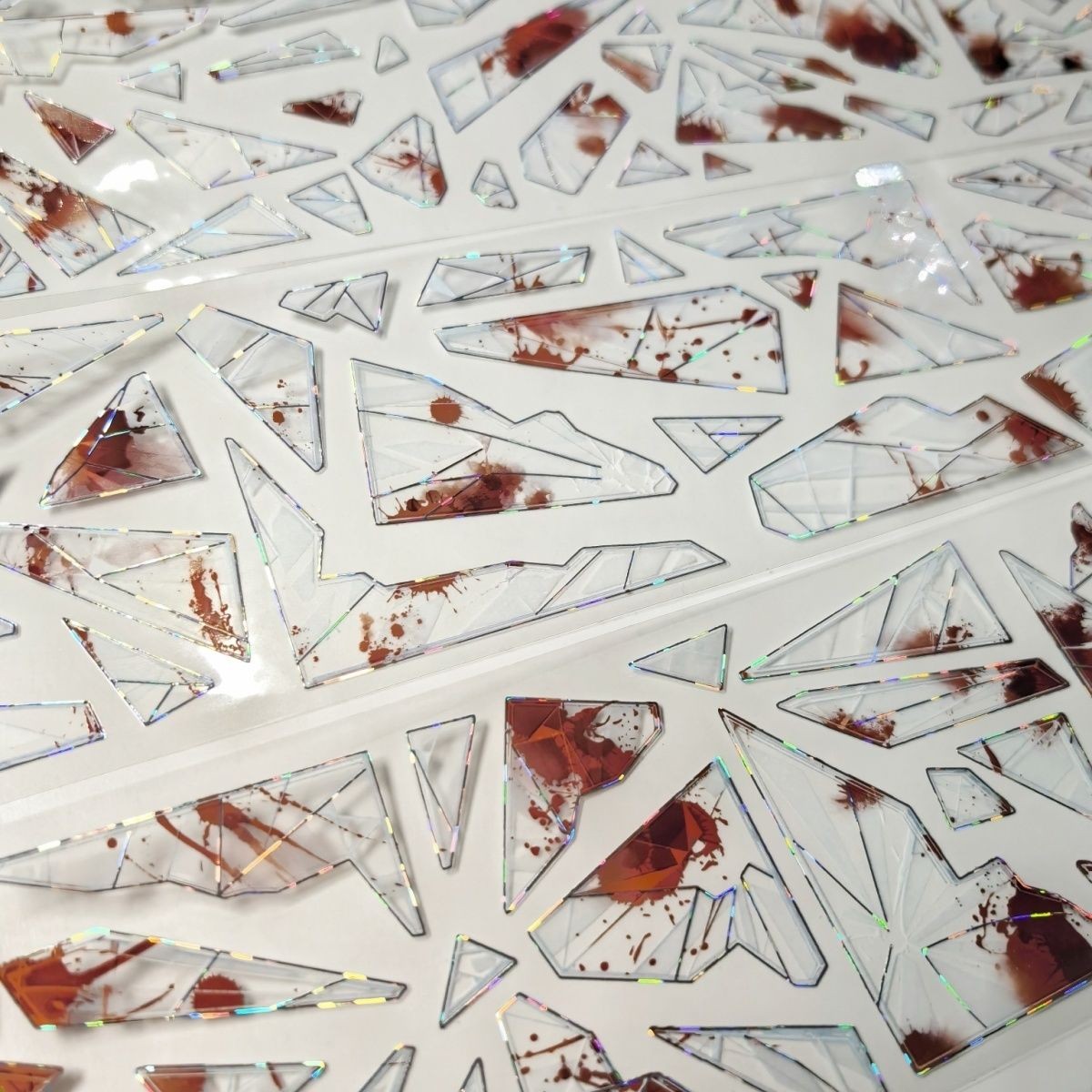 Shattered glass blood red day and night PET tape 6 cm / 1 m - ViktaShop