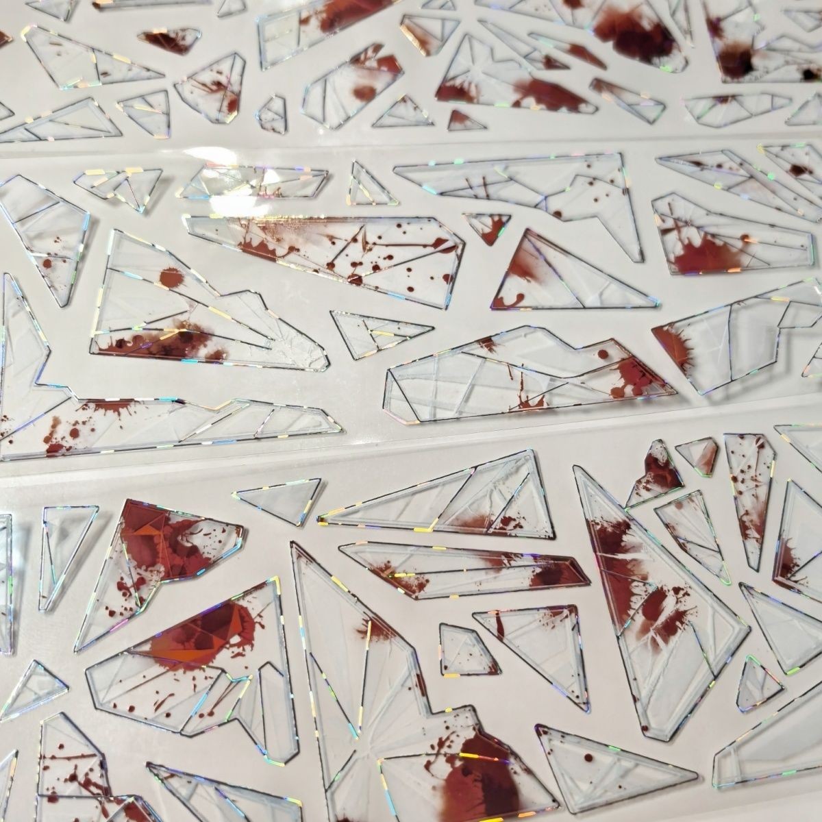 Shattered glass blood red day and night PET tape 6 cm / 1 m - ViktaShop