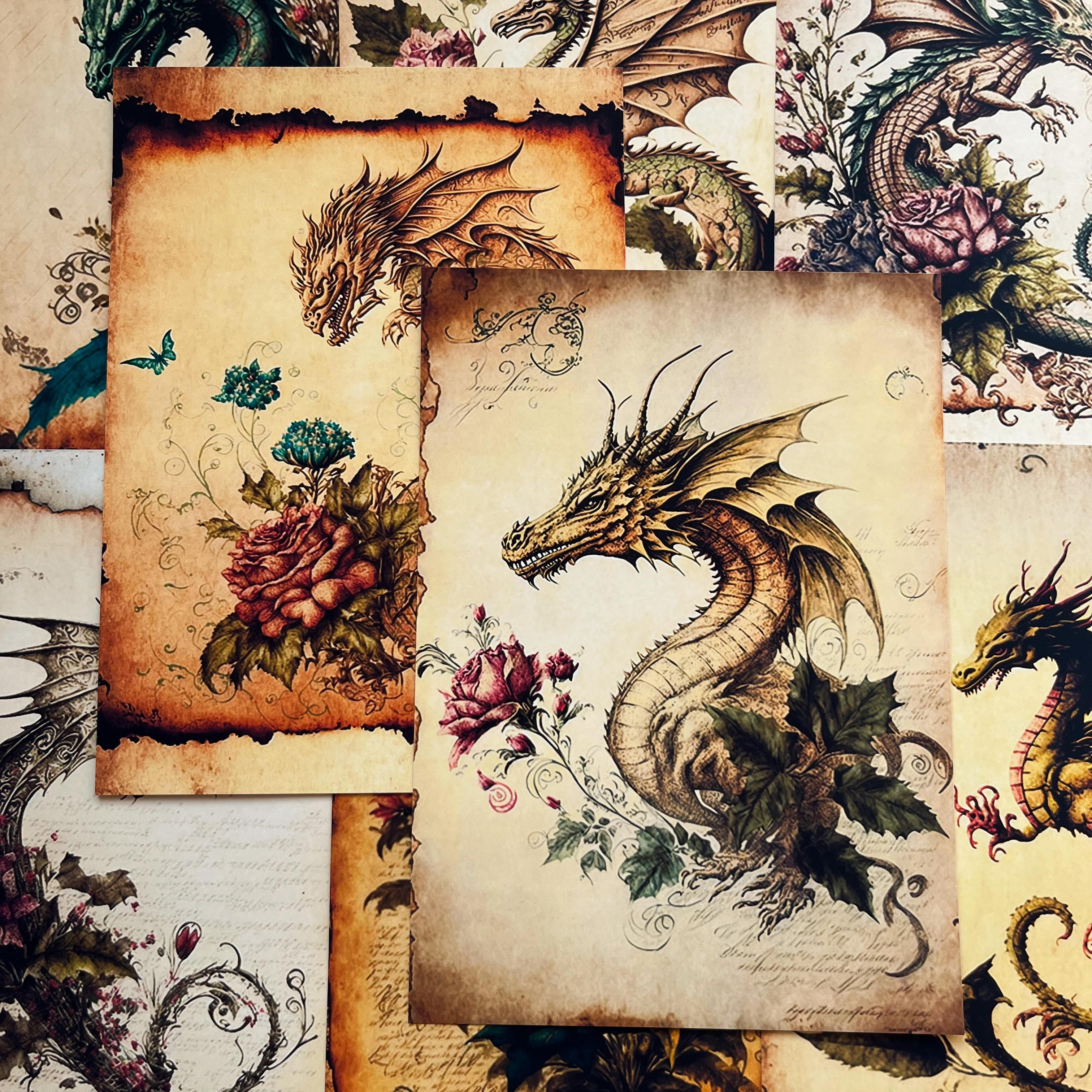 Retro Dragon Background Paper 18 cm / 13 cm 8 page - ViktaShop