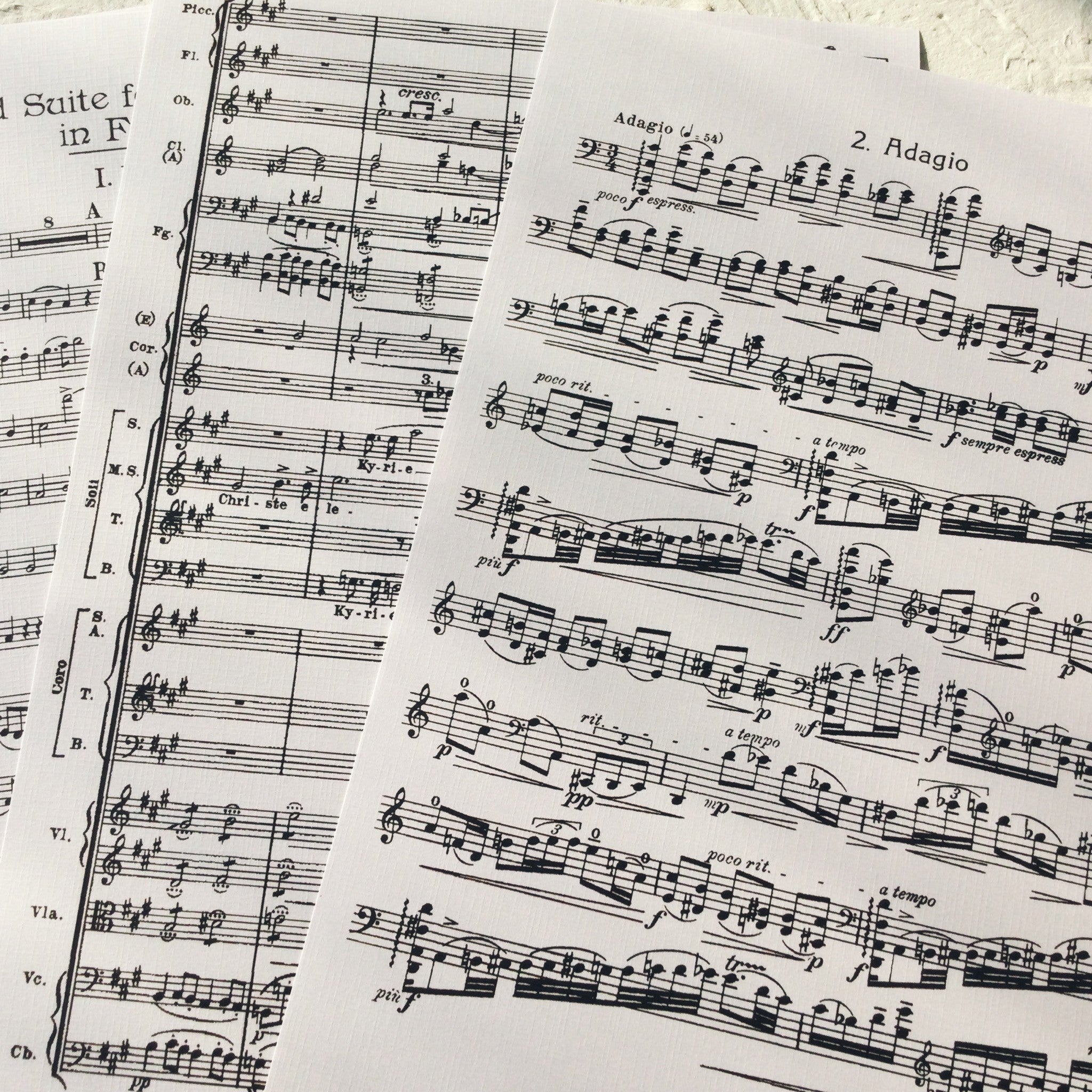 Retro music vintage paper A4 4 sheets - ViktaShop