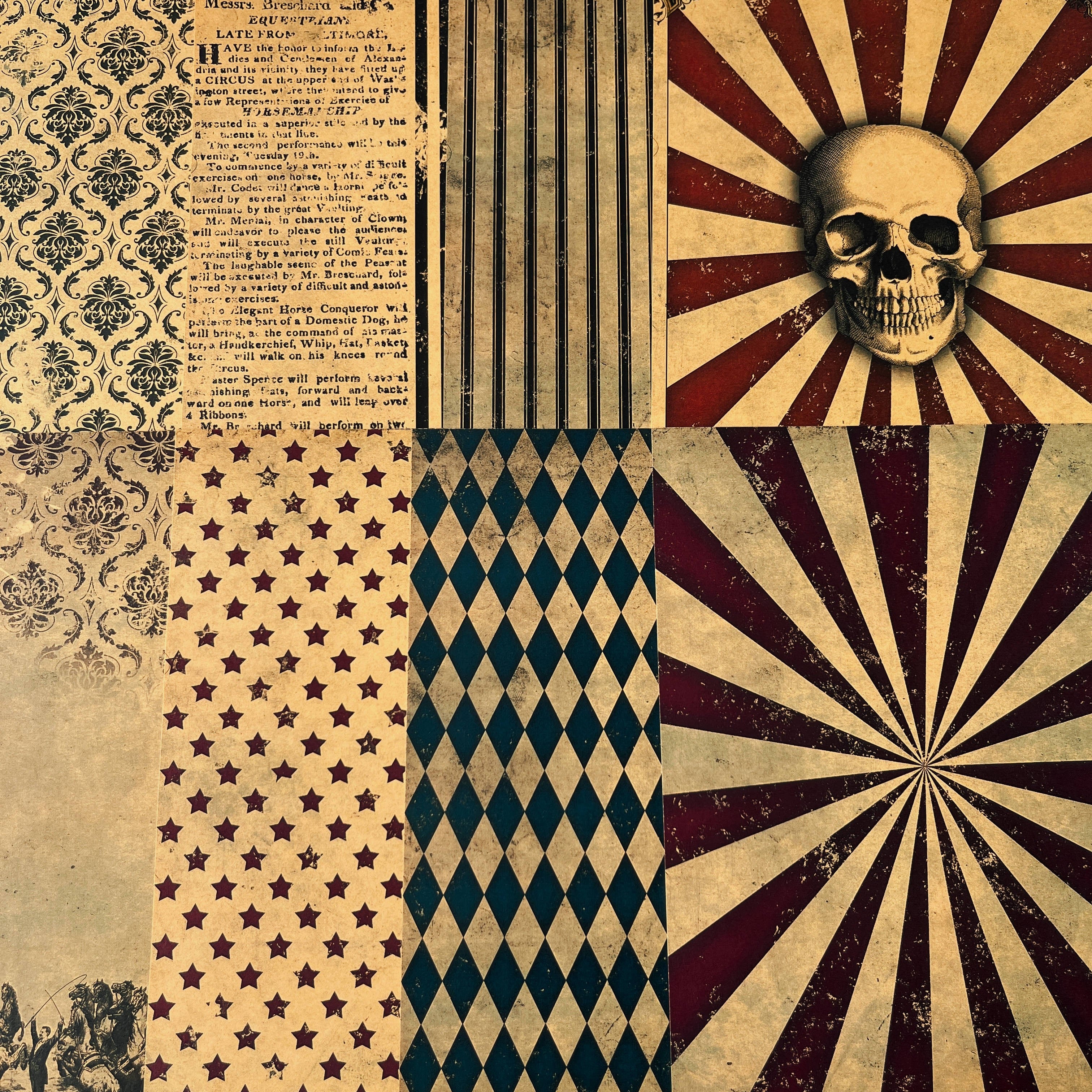 Dark Skeleton Circus Material Paper