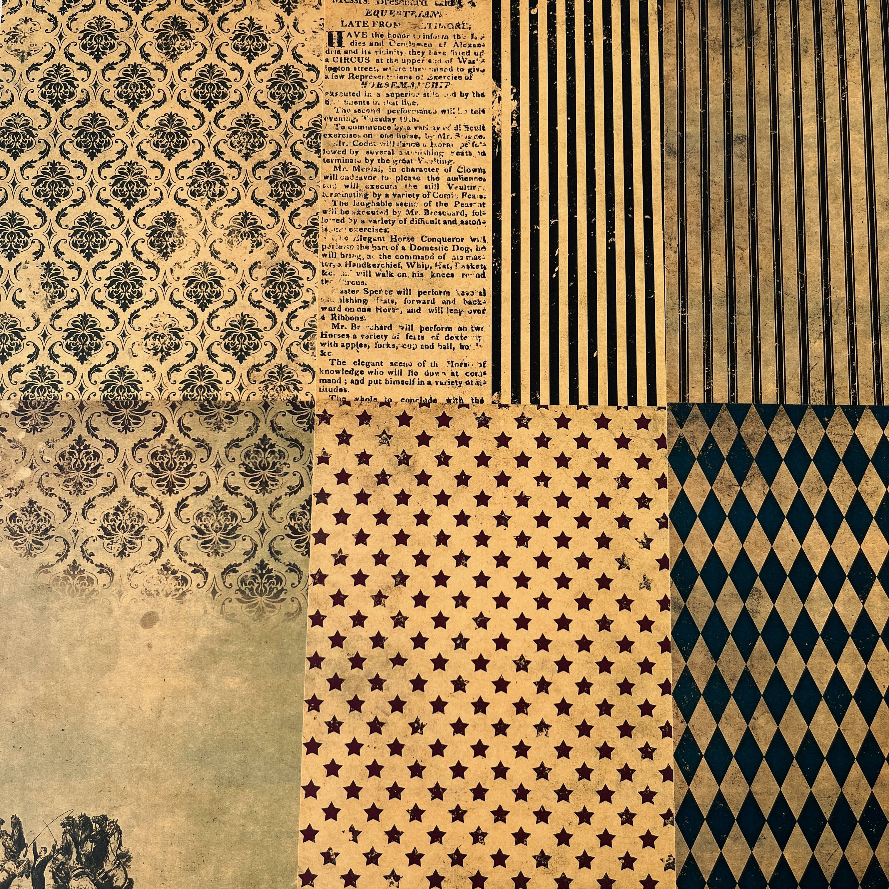 Dark Skeleton Circus Material Paper