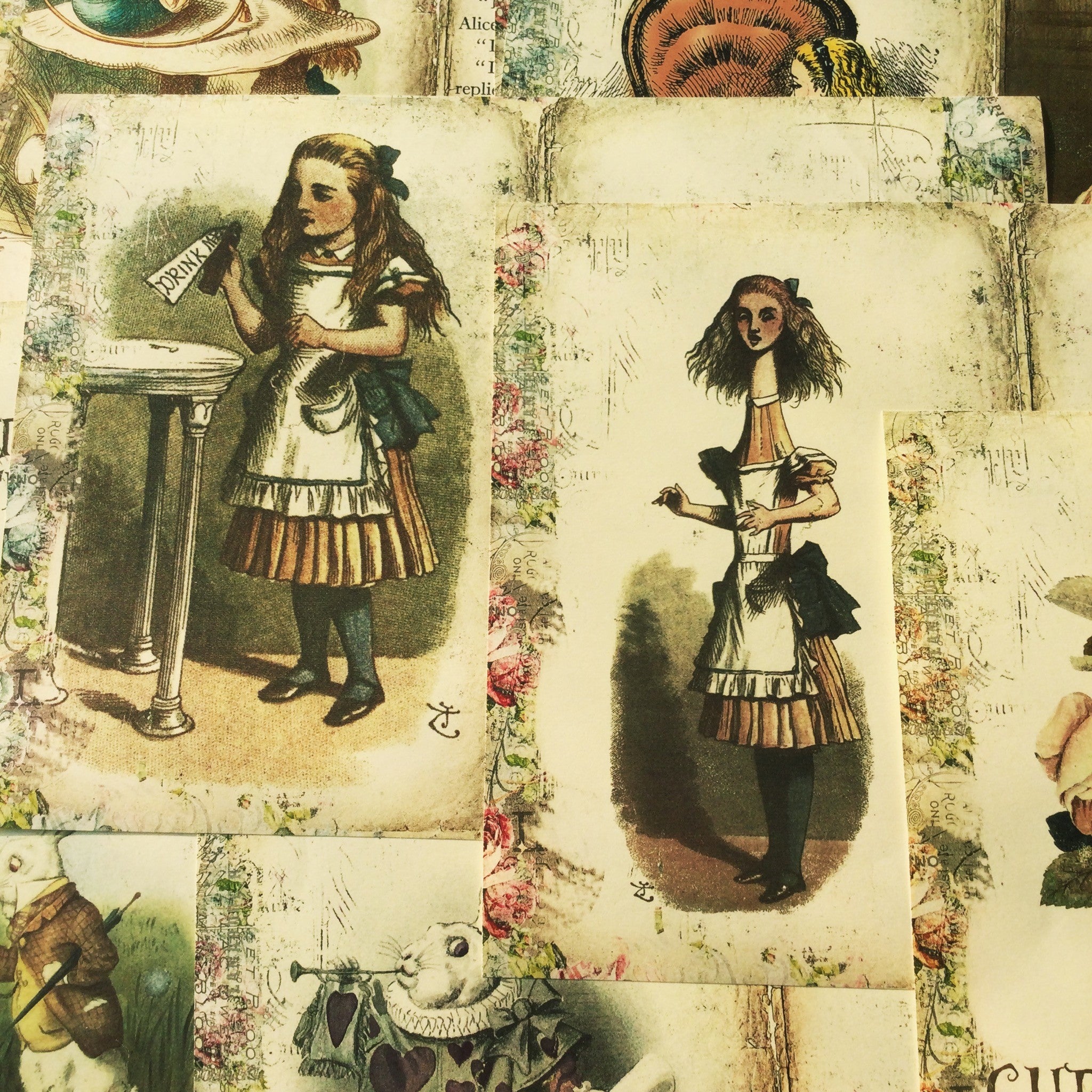 Alice's Adventures in Wonderland Background Paper A5 12 sheets - ViktaShop