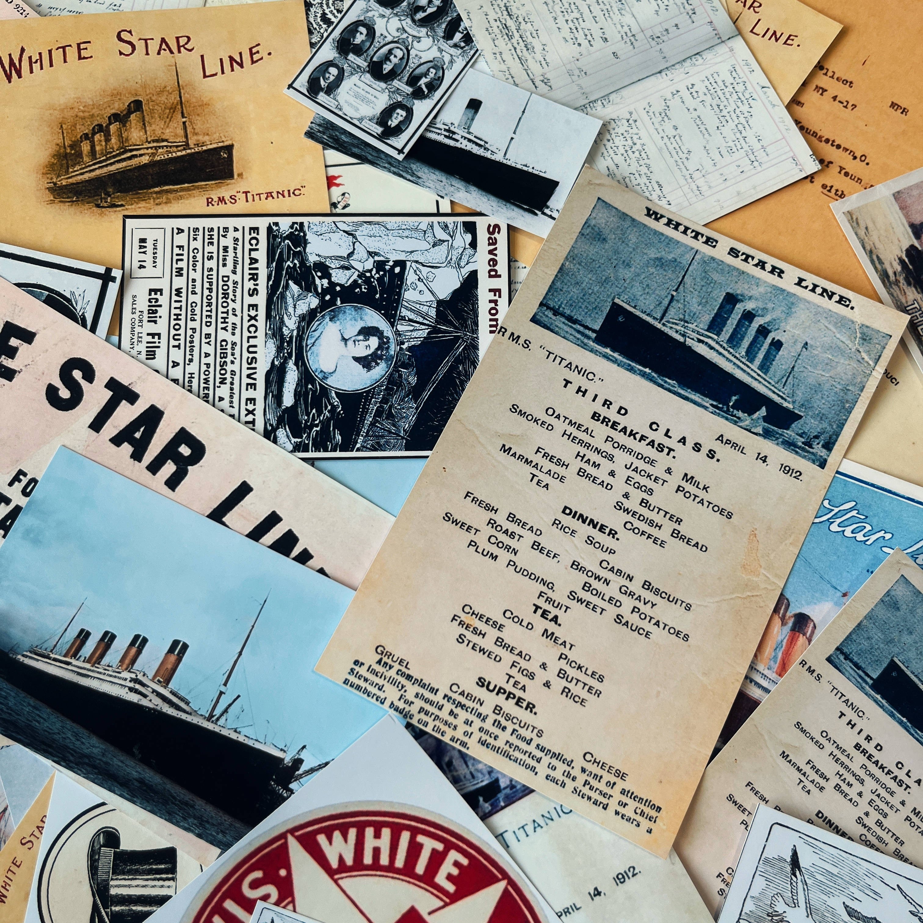 Retro Voyage Titanic Material Papier