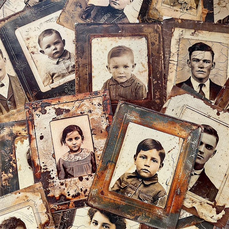 Retro old photo background paper A4 9 sheets - ViktaShop