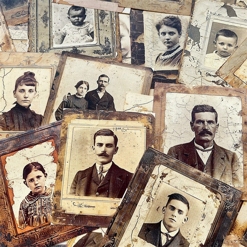 Retro old photo background paper A4 9 sheets - ViktaShop