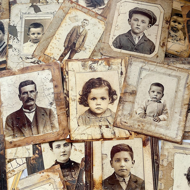 Retro old photo background paper A4 9 sheets - ViktaShop