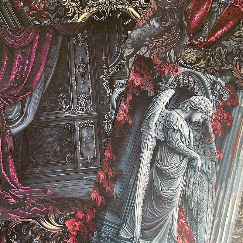 Retro Swan Baroque Background Paper 14 cm / 9.5 cm 32 sheets - ViktaShop