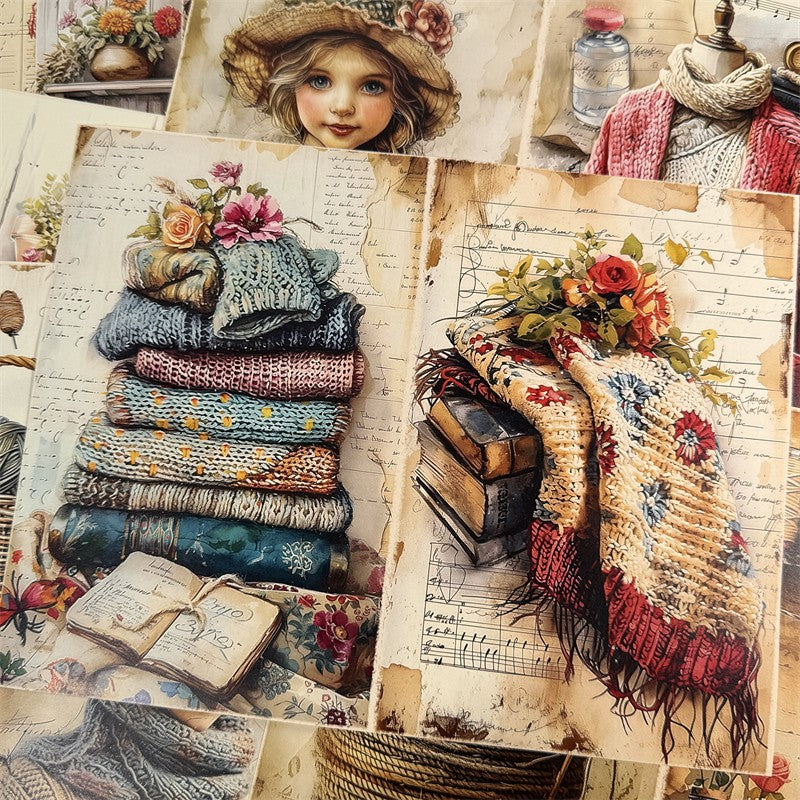 AmericanFashion Knitted Sewing Background Paper 18 cm / 14 cm 10 sheets - ViktaShop